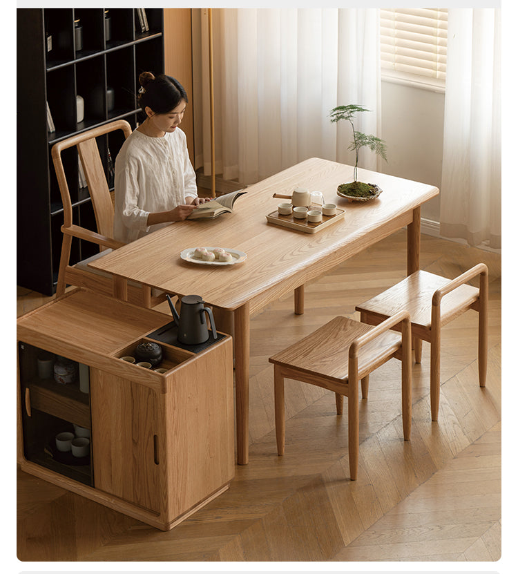 Solid Oak Wood Modern Coffee Table - Stylish & Durable Living Room Furniture for Home Decor & Entertaining