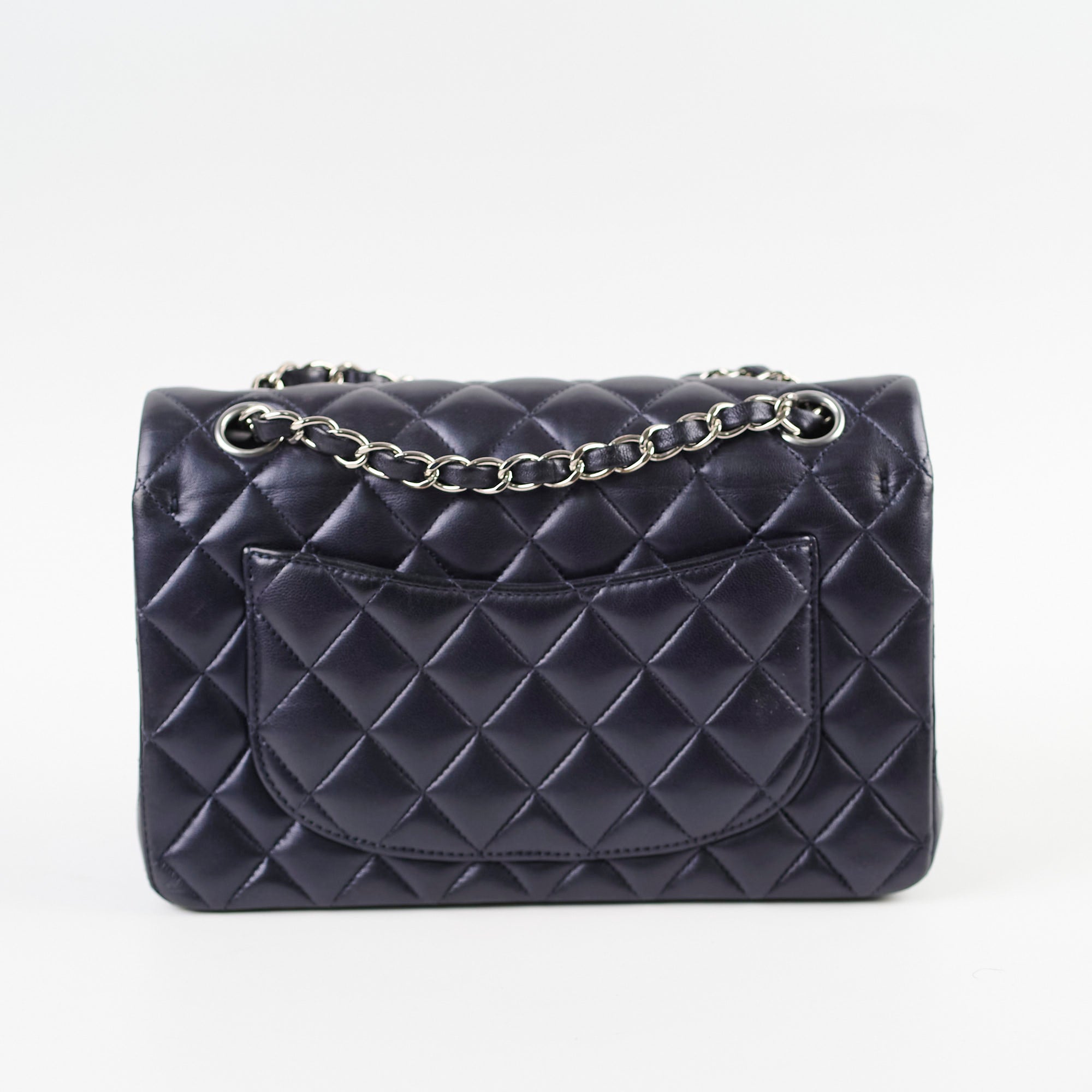 Chanel Small Lambskin Classic Flap Bag in Metallic Navy - 24 Series | Luxury Designer Handbag for Women, Perfect for Evening Events & Special Occasions