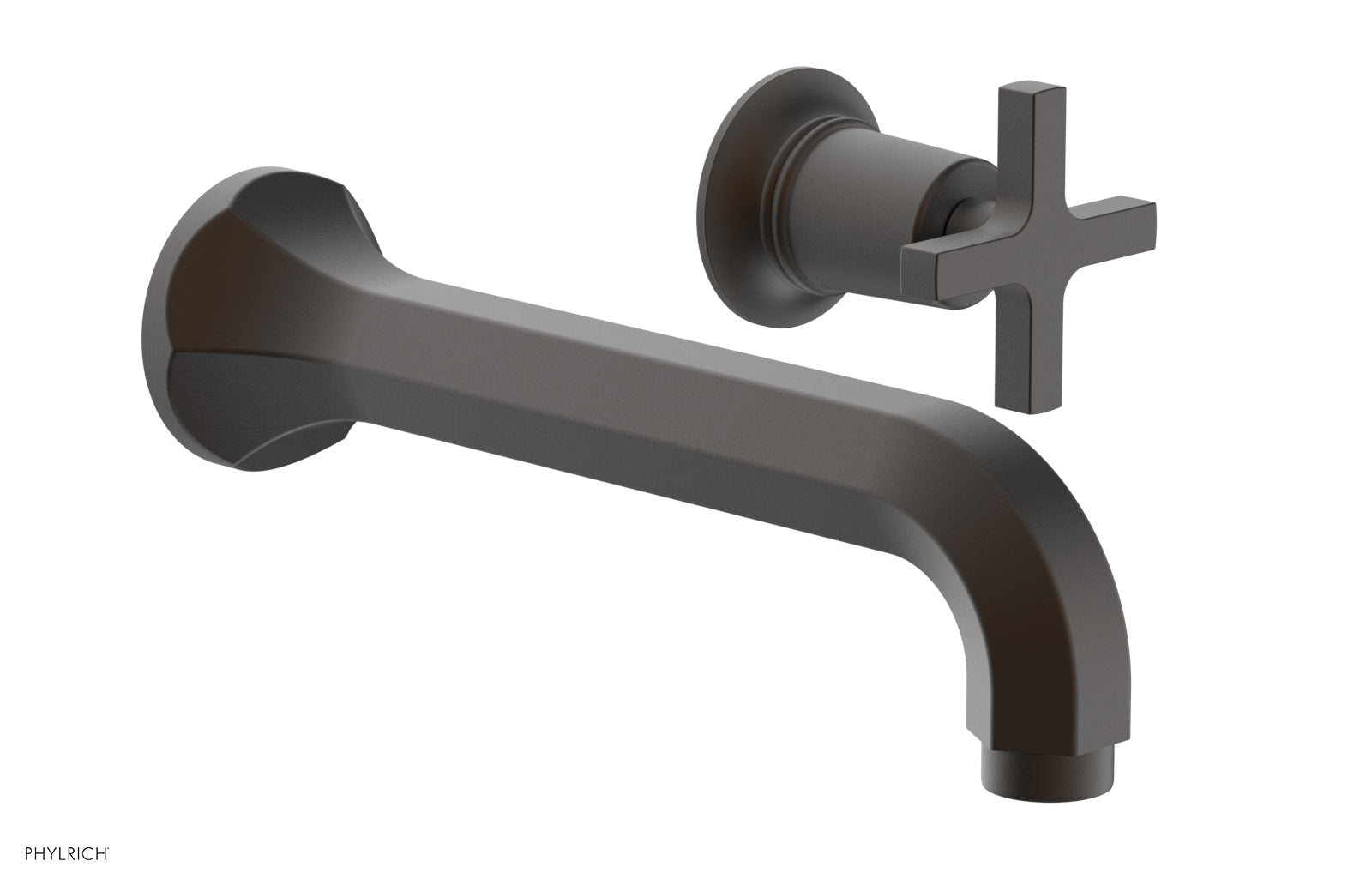 HEX MODERN Single Handle Wall Mounted Lavatory Faucet Set with Cross Handle 501 15 - Perfect for Bathroom Sink, Powder Room, and Guest Bath Installation