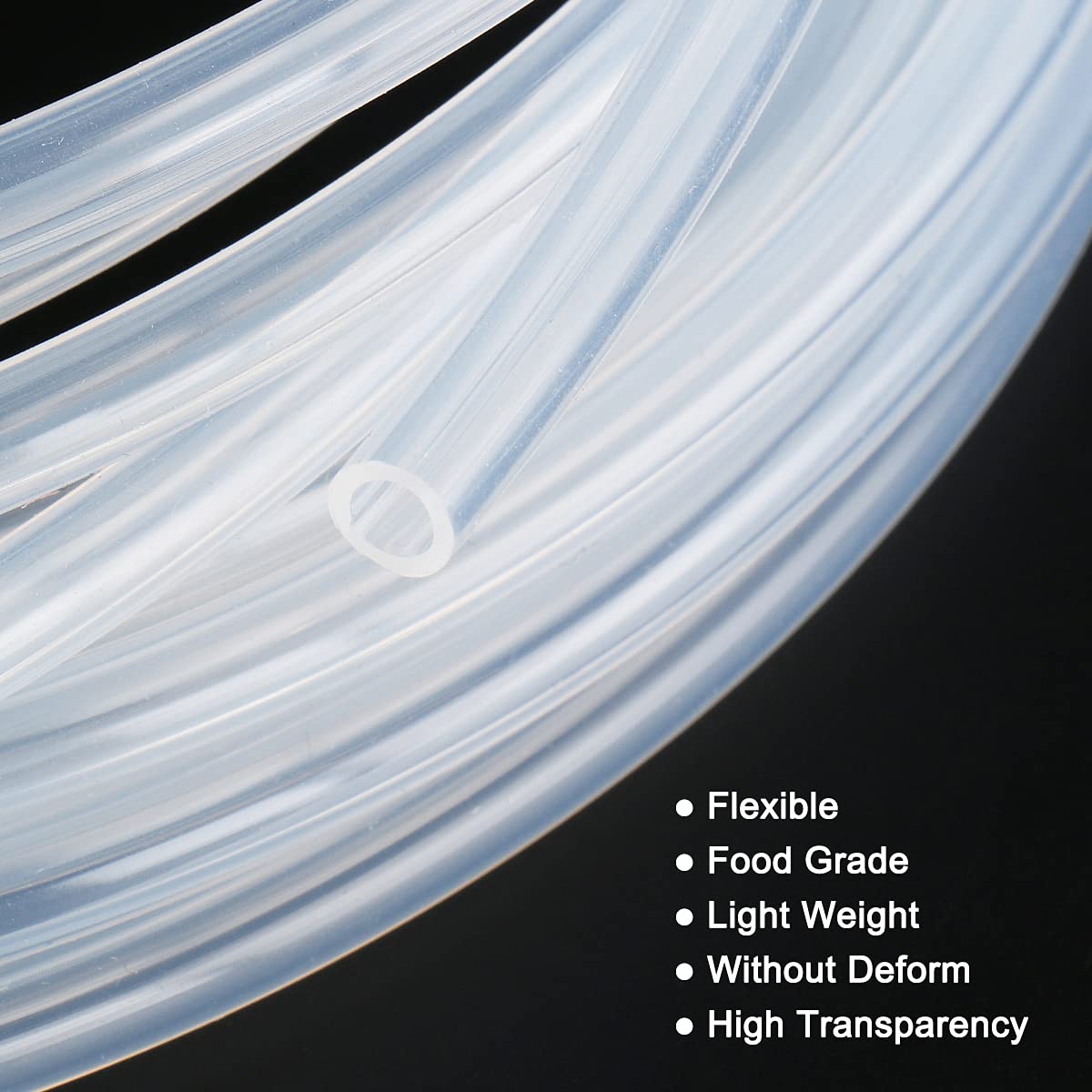 Baomain 6mm (1/4 Inch) Silicone Vacuum Hose Tubing - 16.3 Foot (5M) for Home Brewing, Aquariums, Medical Equipment & Laboratory Use