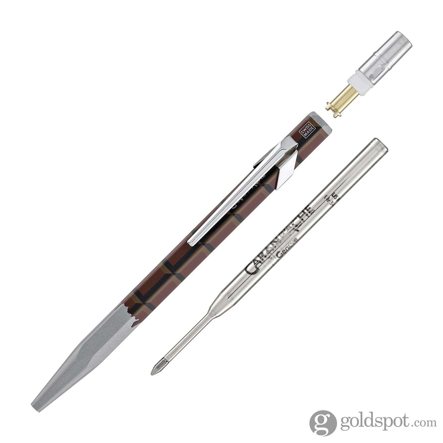 Premium Caran d'Ache 849 Swiss Made Ballpoint Pen - Chocolate Brown Barrel - Luxury Writing Instrument for Office, Business Gifts & Everyday Use
