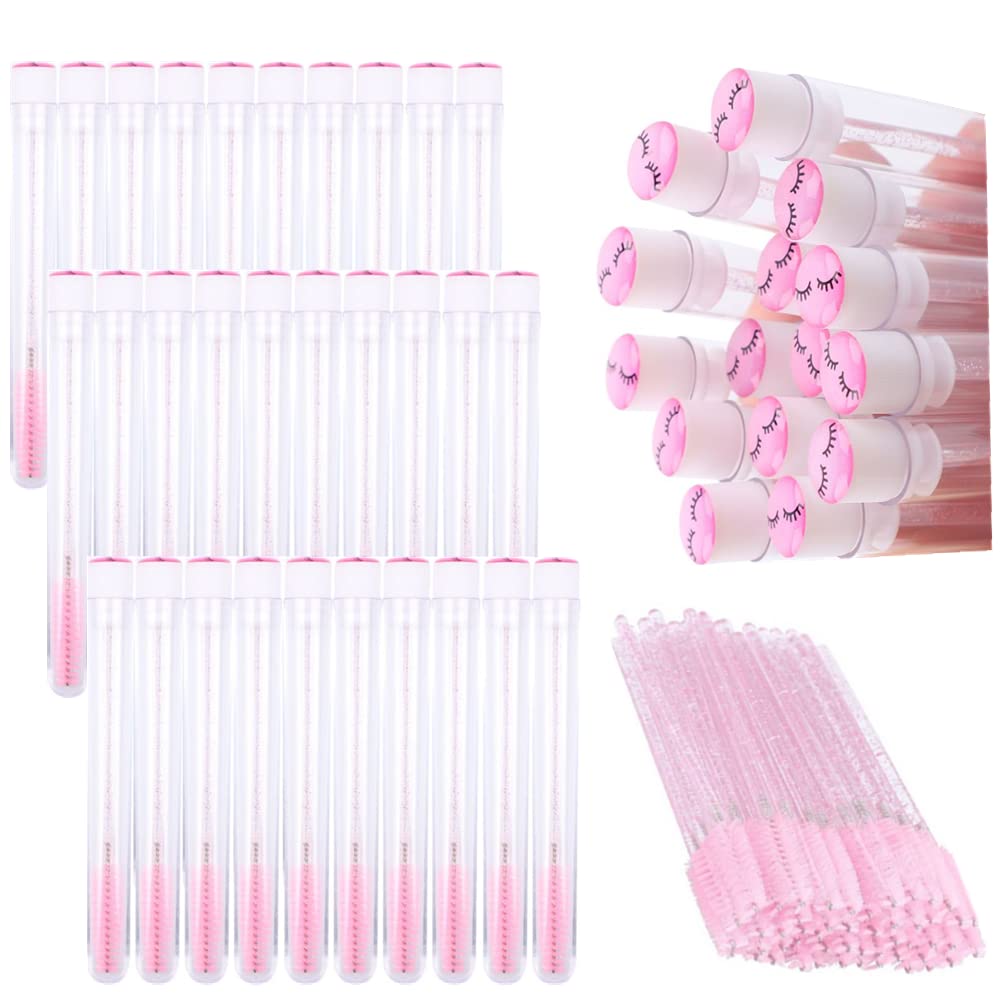 60 Pcs Disposable Mascara Wands - Mix Colored Diamond Eyelash Spoolies & Lash Brushes in Sanitary Tubes - Perfect for Professional Makeup Artists, Salon Use & DIY Lash Extensions at Home