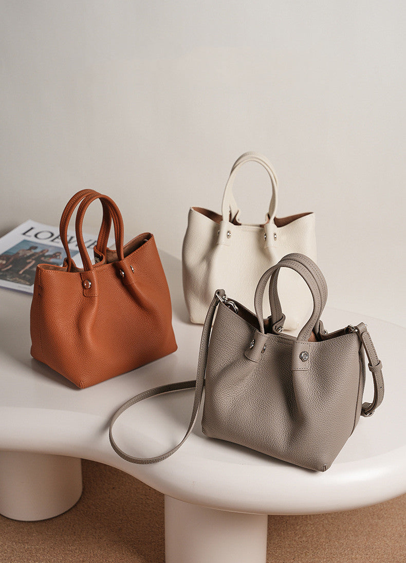 Premium Genuine Leather Carryall Tote Bag for Women & Men - Stylish & Durable Travel, Work & Everyday Use