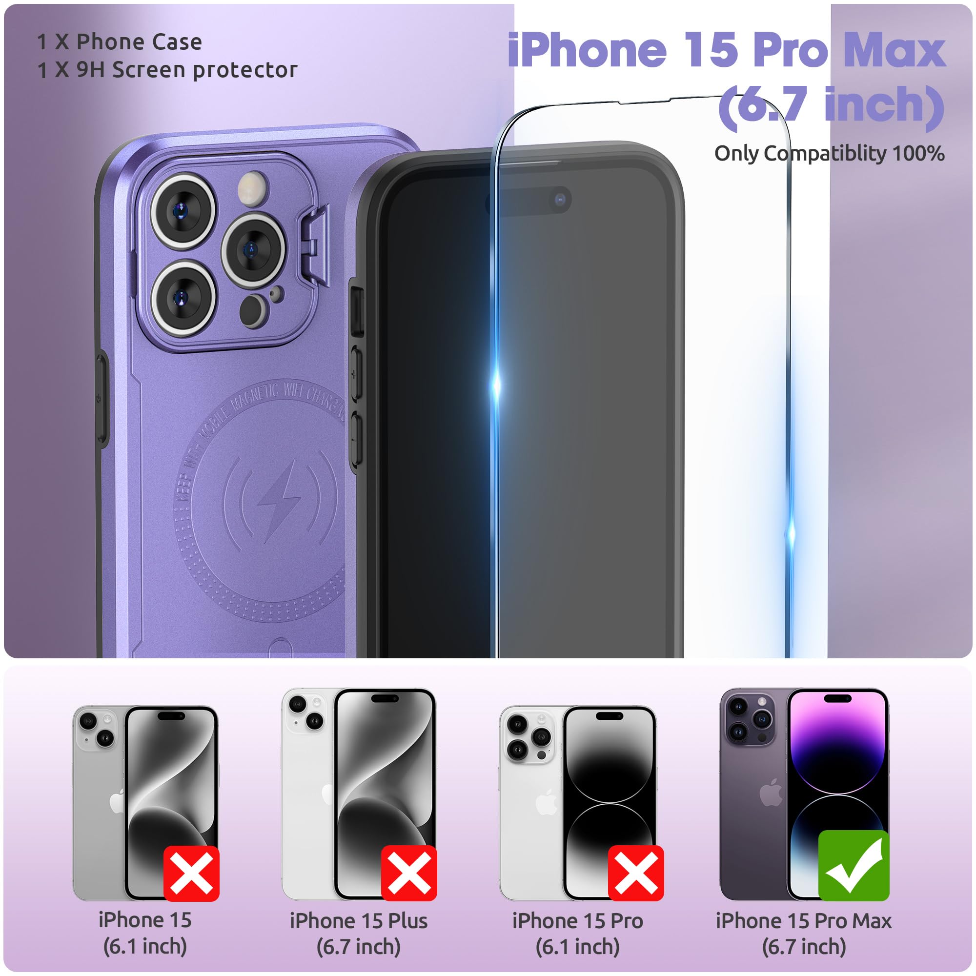 ABITKU Magnetic Case for iPhone 15 Pro Max 6.7