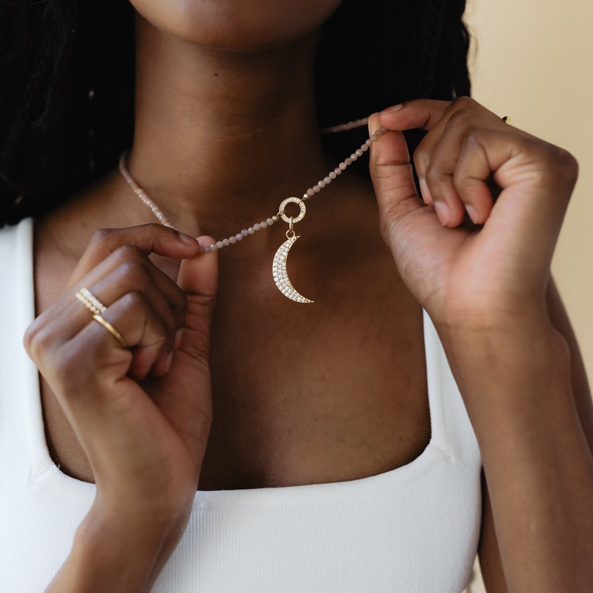 Dream Luna Crystal Charm - Elegant Healing Crystal Pendant for Necklace, Jewelry & Spiritual Gifts | Perfect for Meditation, Yoga & Energy Balancing