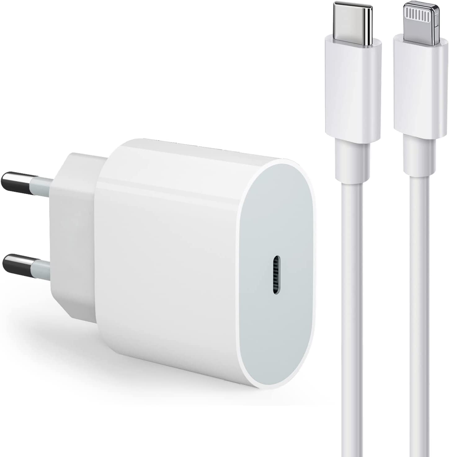 20W USB C Fast Charger with Cable - Compatible with iPhone 14/14 Pro/14 Pro Max/13/12/11/SE, Samsung Galaxy, iPad & More - Quick Charge 3.0 Power Adapter for Home, Office & Travel