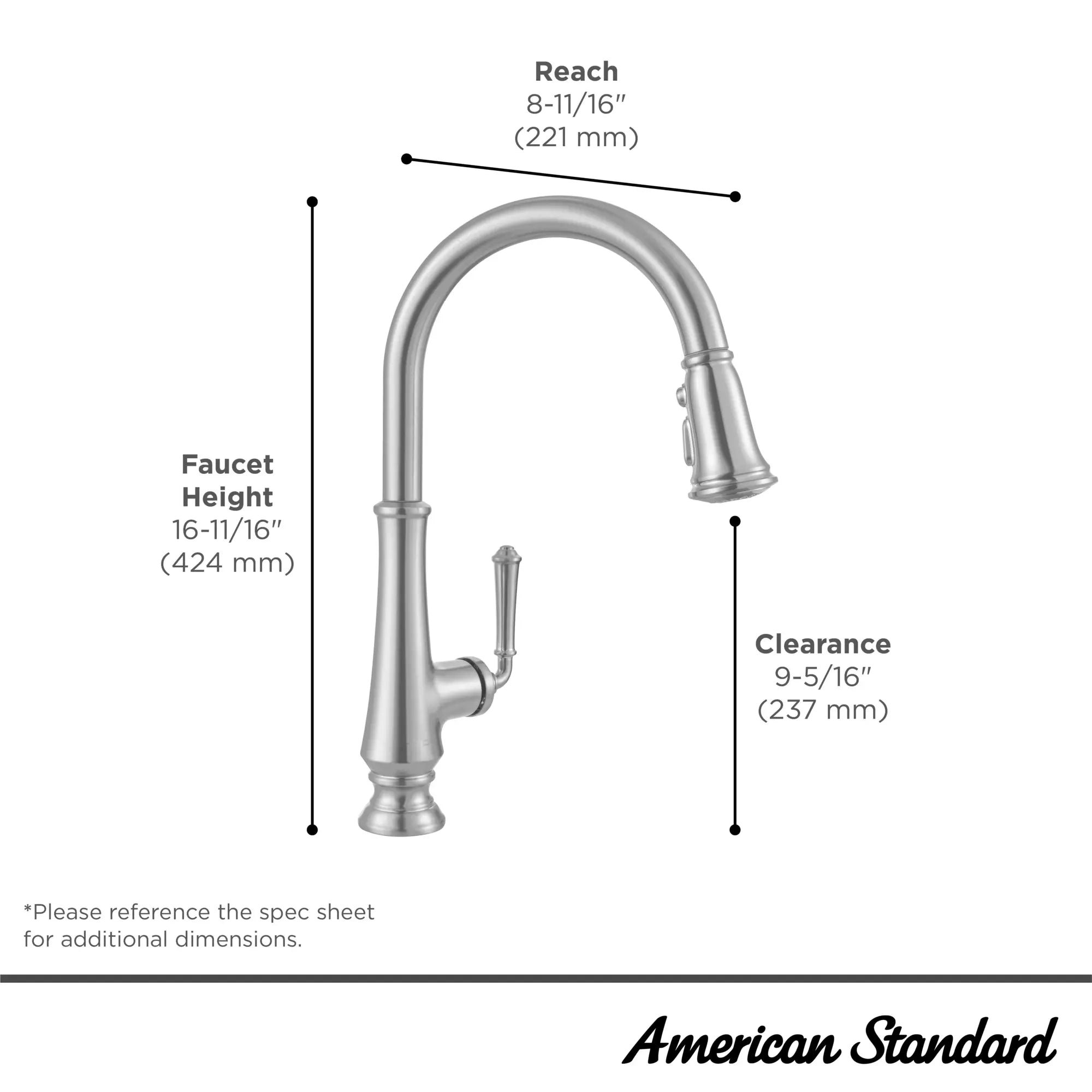 Delancey® Single Handle Pull Down Kitchen Faucet with Dual Spray Function - 1.5 GPM/5.7 LPM - Perfect for Modern Homes & Restaurant-Style Sinks