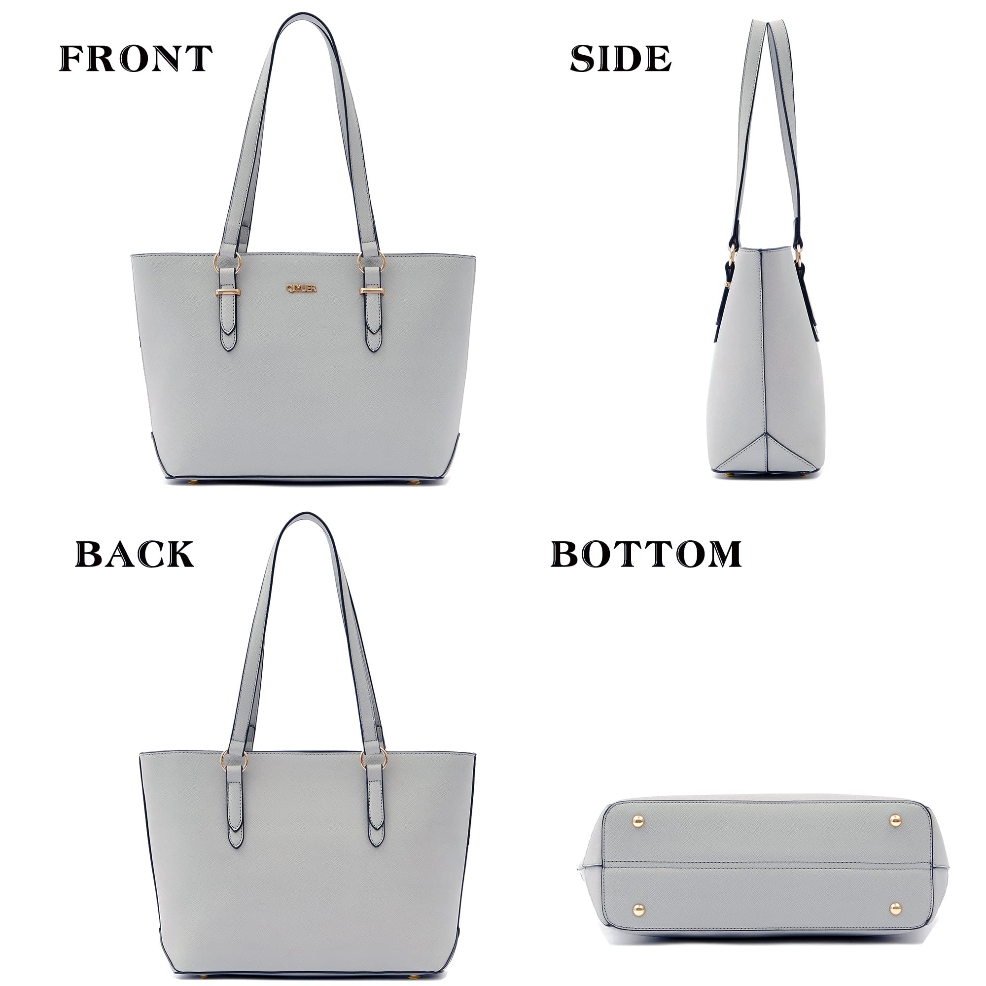 Women's Leather Tote Bag and Wallet Set - Stylish Work Handbag with Shoulder Strap & Top Handle - Perfect for Office, Travel, and Everyday Use