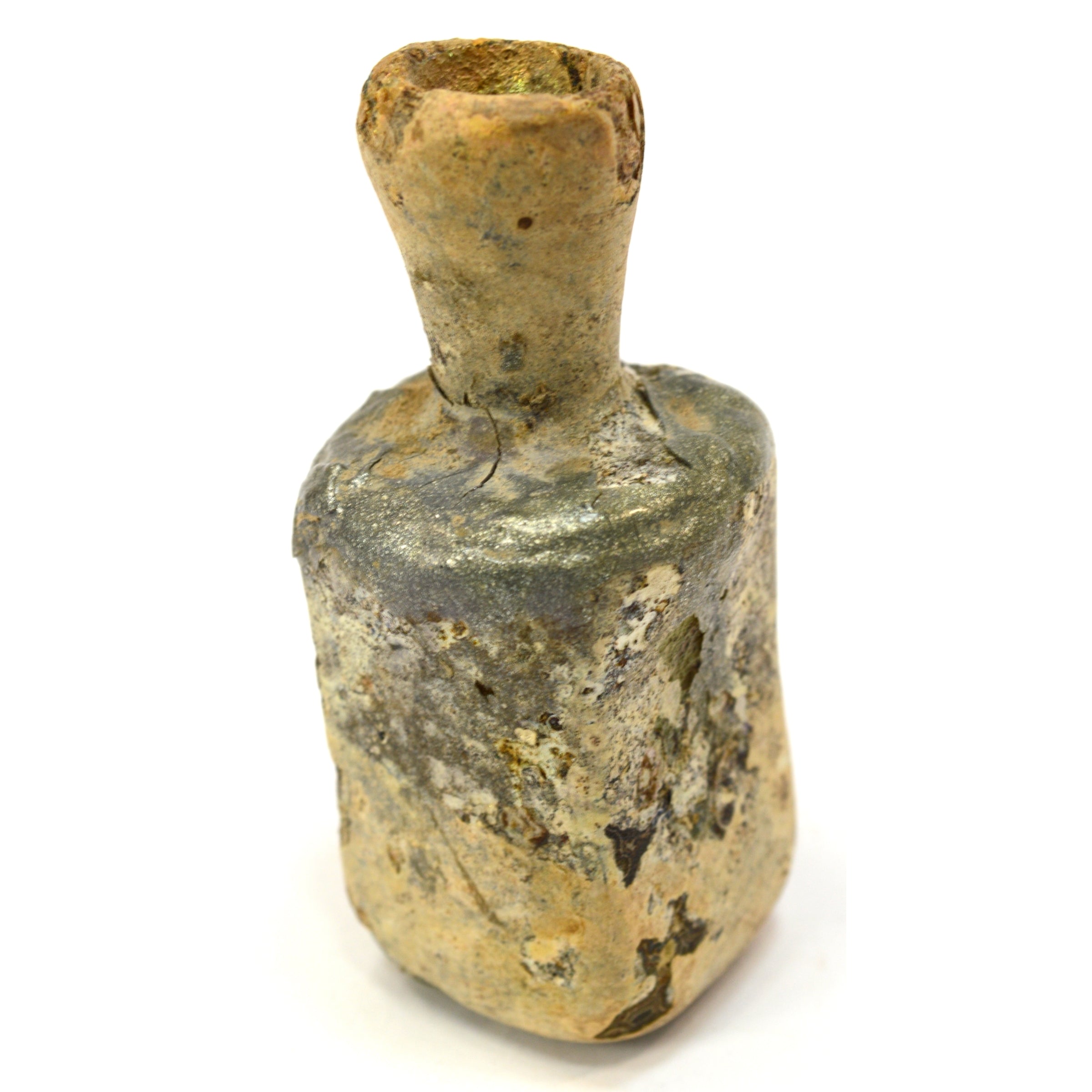 Ancient Roman Hand Blown Glass Bottle - Authentic Tiny Vessel from 100-300 AD with Natural Patina | Perfect for Historical Collections, Home Decor & Unique Gift Ideas
