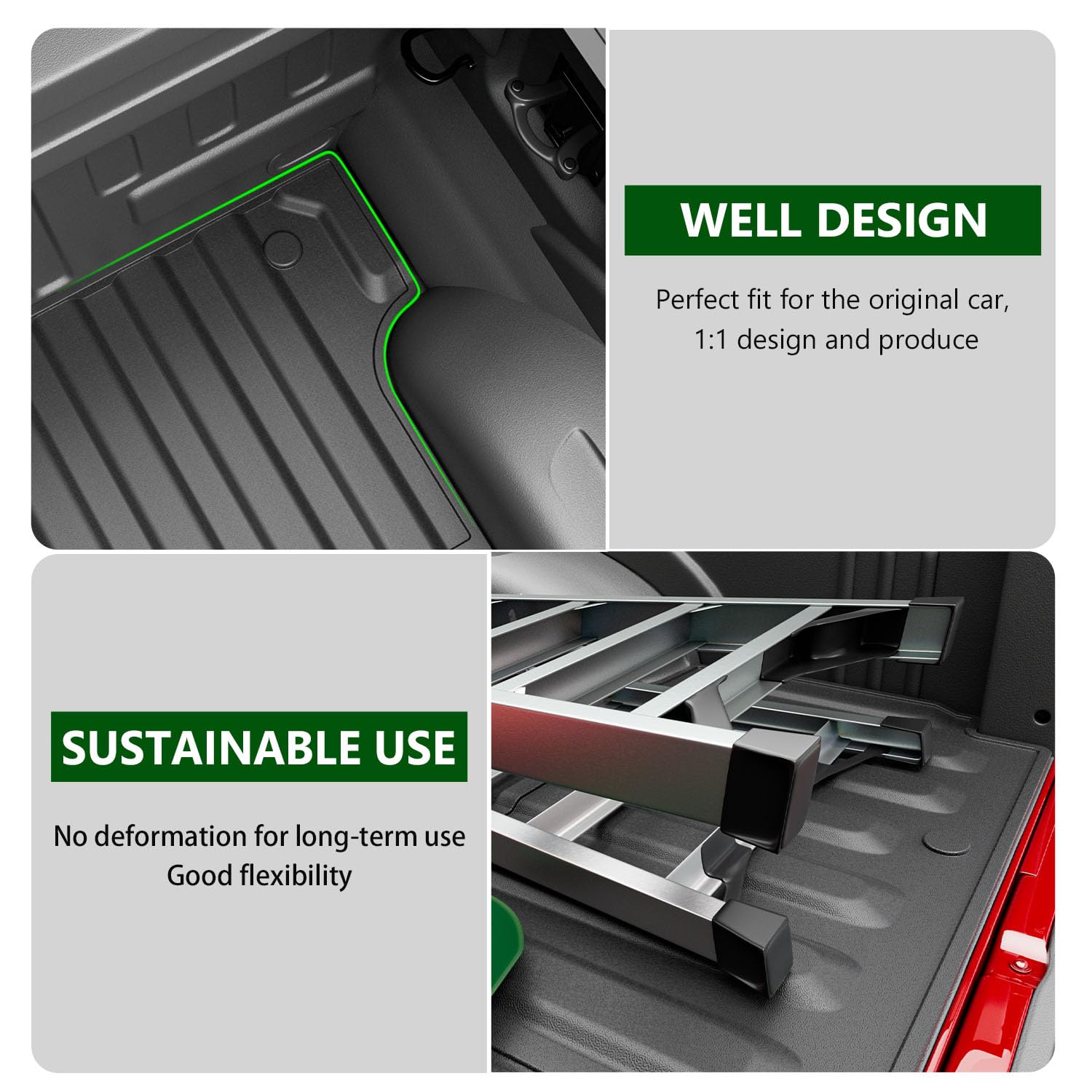 5.5FT Heavy Duty Bed Mat for 2015-2025 Ford F-150 Truck | Non-Slip Bed Liner Replacement | Durable & Weather-Resistant | Perfect for Hauling, Camping & Outdoor Adventures