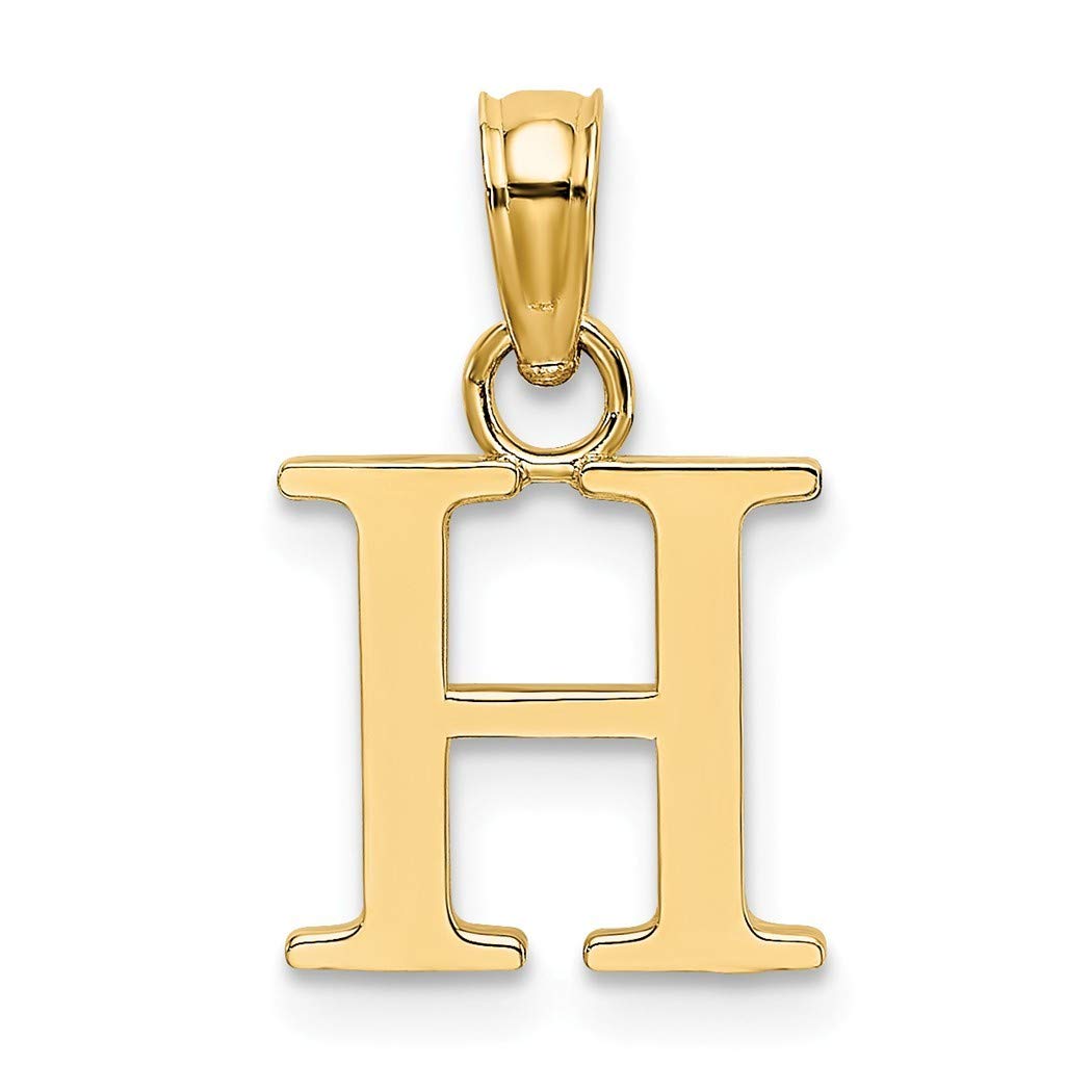 14K Gold Personalized Monogram Initial Pendant Necklace for Women - High Polish Block Letter Charm Jewelry Gift for Her | Perfect for Birthdays, Anniversaries, and Special Occasions