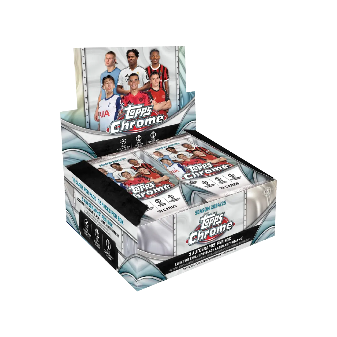 2024-25 Topps Chrome UEFA Club Competitions Jumbo Trading Card Box - Collectible Soccer Cards for Fans & Investors | Perfect for Sports Memorabilia Collections & Fantasy League Enthusiasts