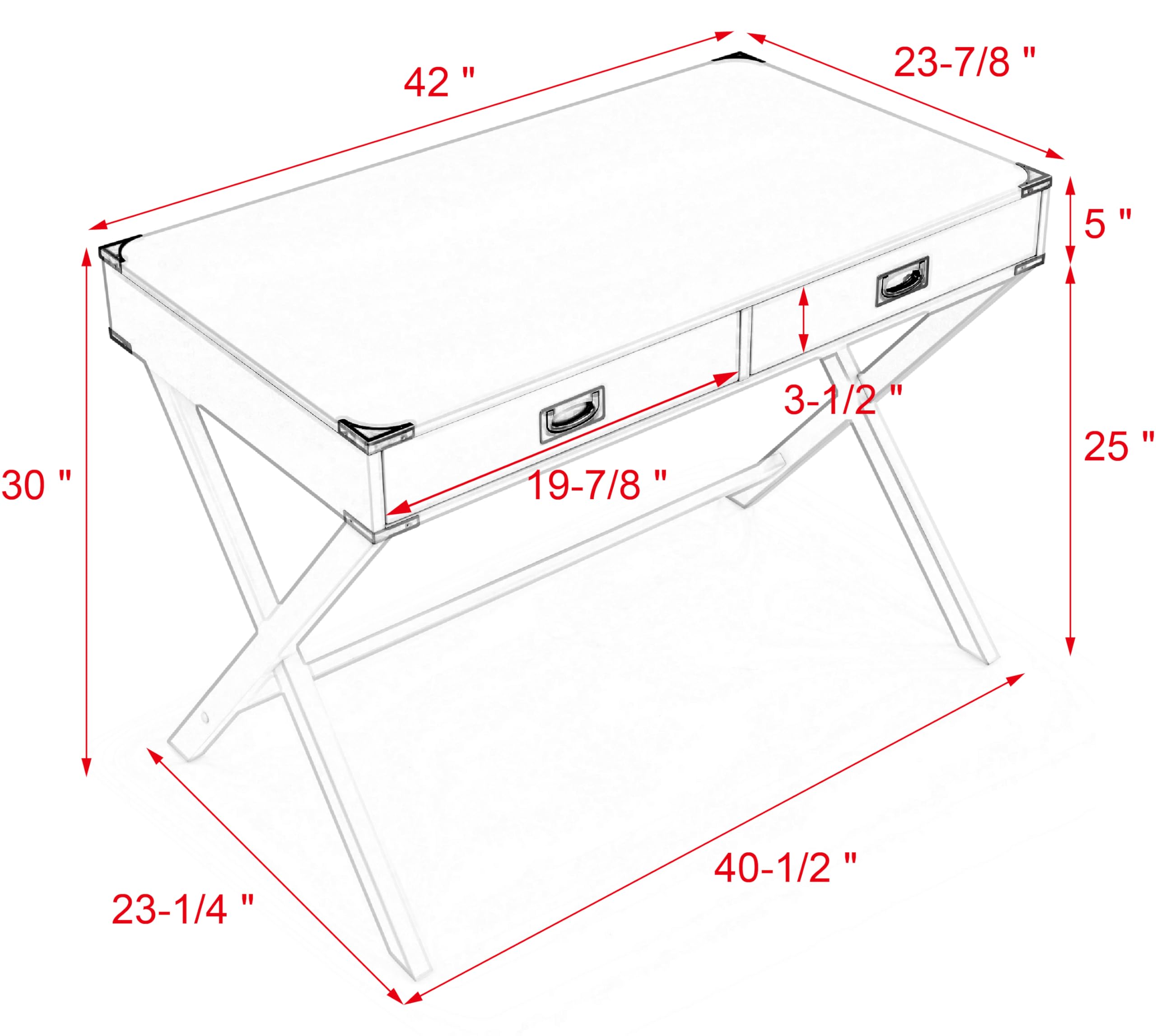 Solid Wood Computer Desk with Storage Drawers - Modern Home Office Study Table, White | Perfect for Small Spaces, Work from Home & Remote Learning