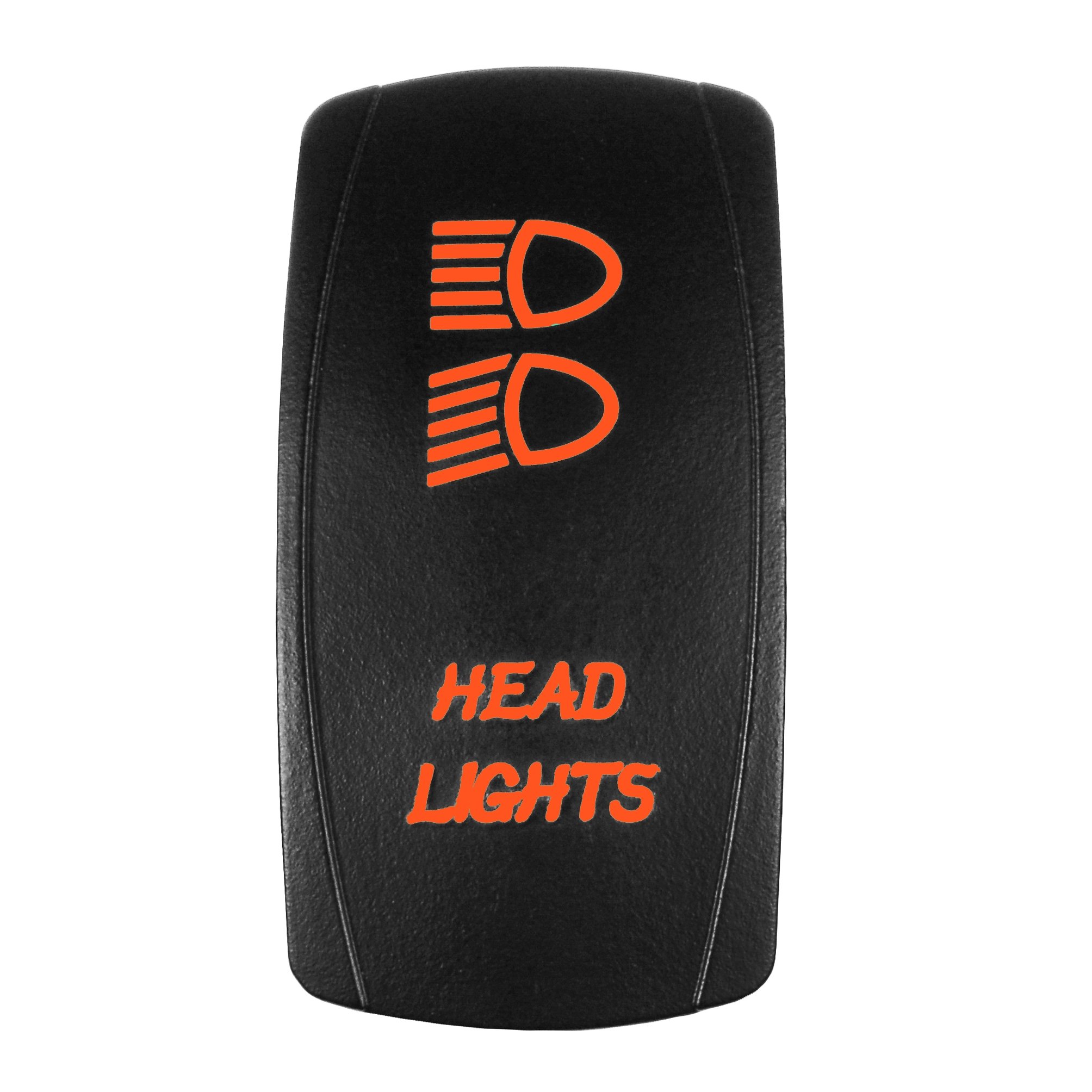 Universal 12V Laser Rocker Switch - 3 Position Off/On/On - Orange LED Headlight Control for Cars, Boats & RVs - Durable Waterproof Toggle for Automotive & Marine Applications