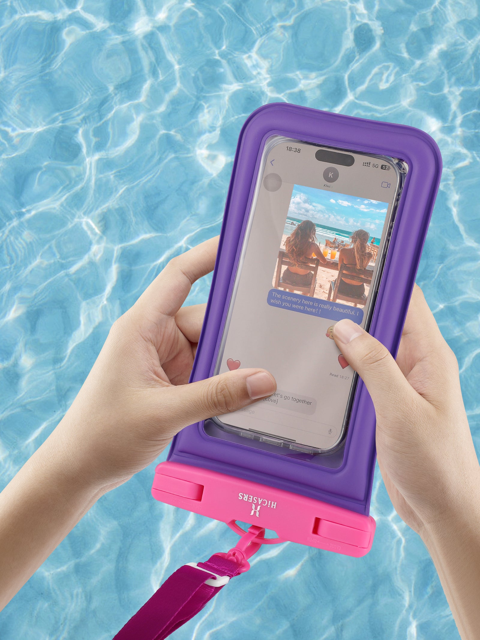 Waterproof Phone Pouch for Swimming, Beach & Outdoor Activities - IPX8 Certified Dry Bag Case for iPhone & Samsung Galaxy (Up to 7