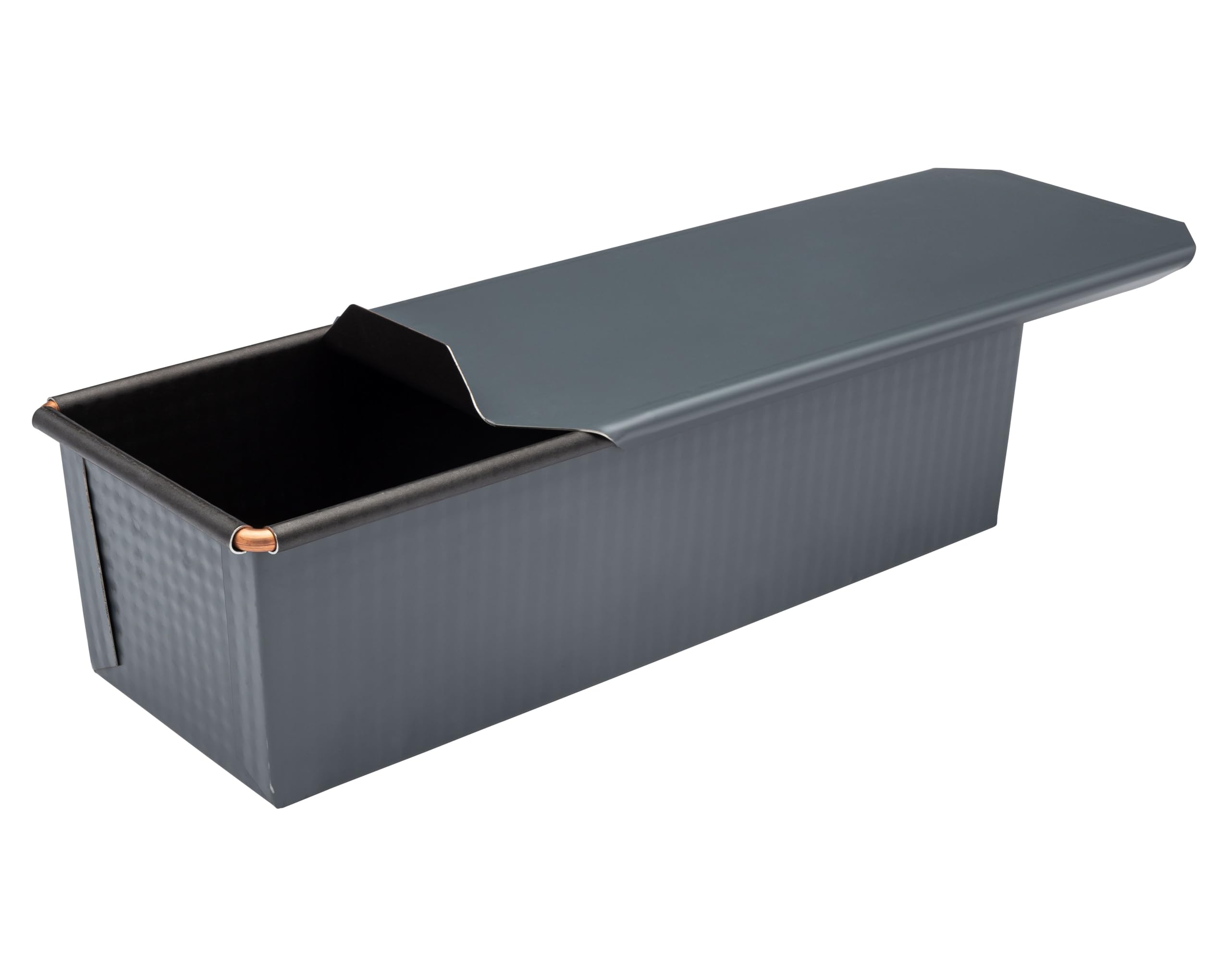 Matfer Bourgeat Exopan Nonstick Steel Bread Loaf Pan with Lid - 9 3/4