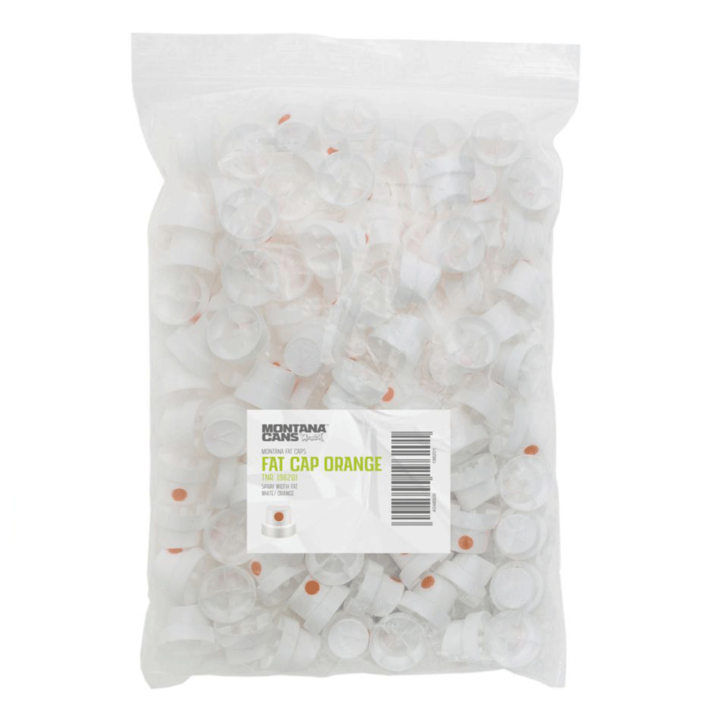 Montana Fat Cap White Orange Dot - Premium Spray Paint for Graffiti, Street Art & DIY Projects - Ideal for Artists, Murals & Creative Designs