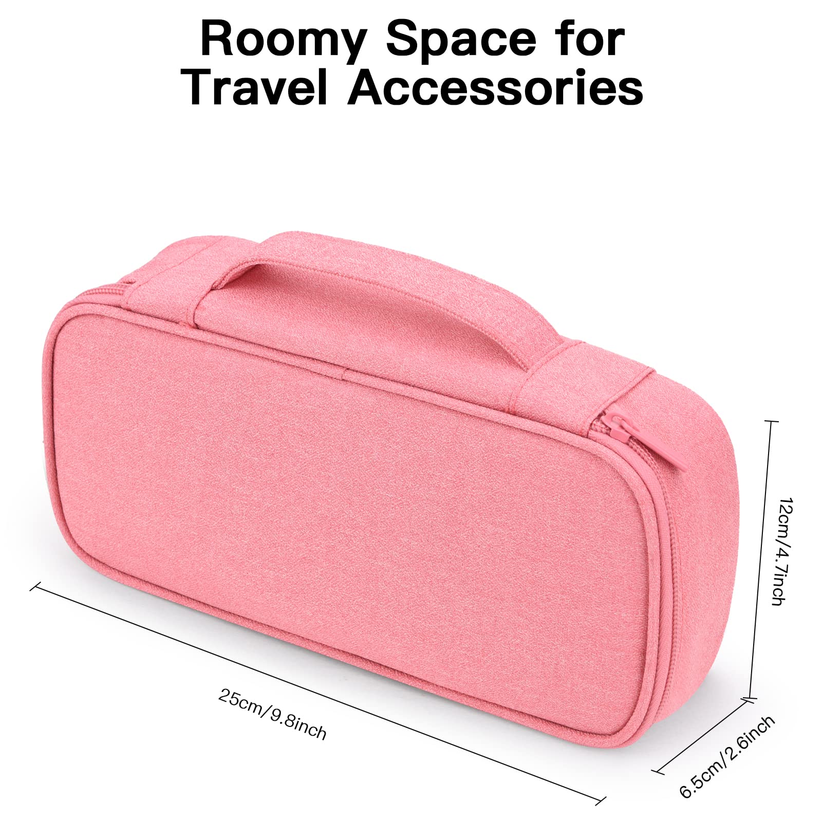 Cord Organizer Travel Case - Electronics Organizer Pouch for Cables, Chargers, Power Banks & Phone Accessories | Compact Cable Storage Bag for Travel, Office & Home (Pink)