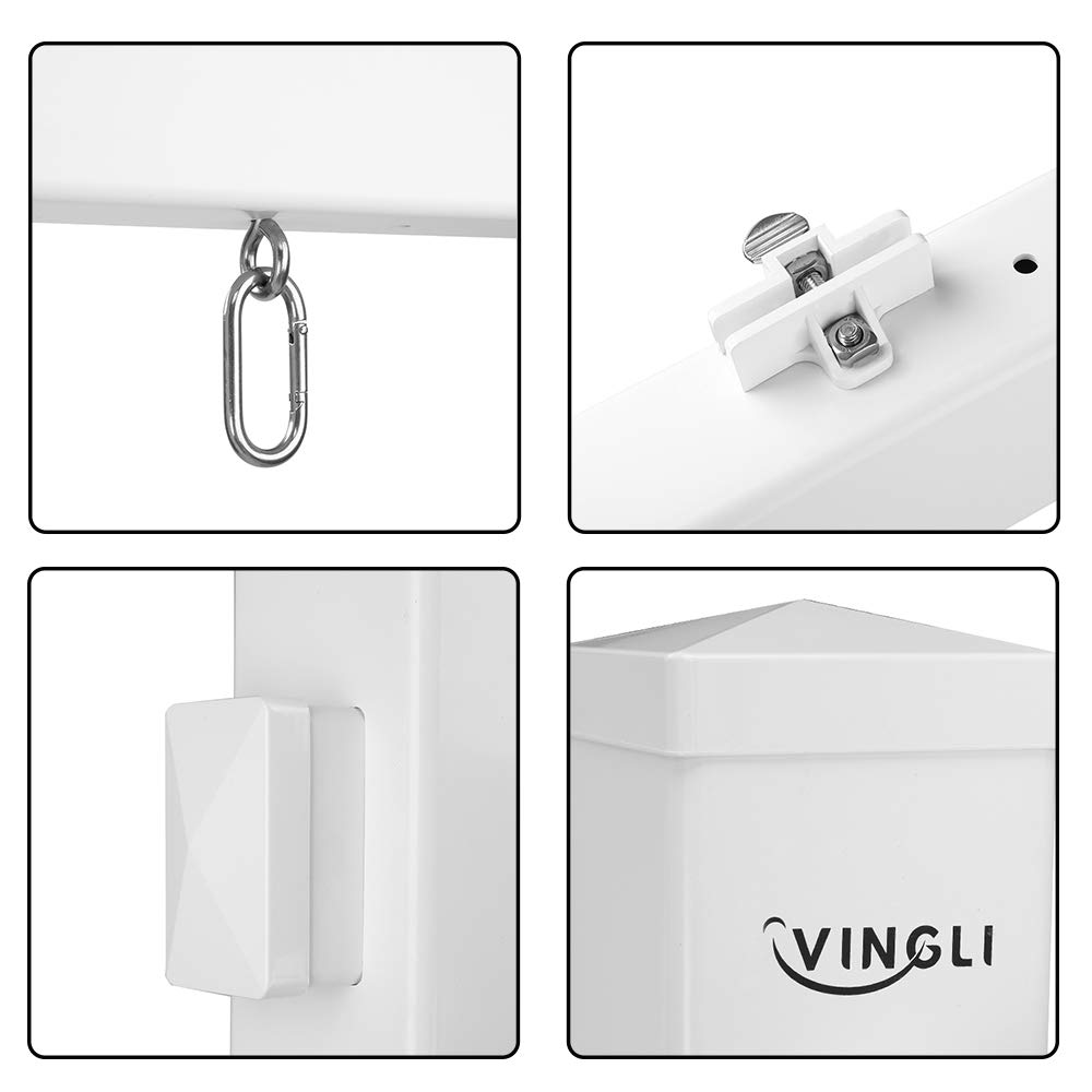 VINGLI 6ft Vinyl PVC Real Estate Sign Post - Durable Yard Post for Sale Signs, Hanging Ads & Outdoor Advertising - White (2 Pack) - Perfect for Realtors, Open Houses & Property Listings