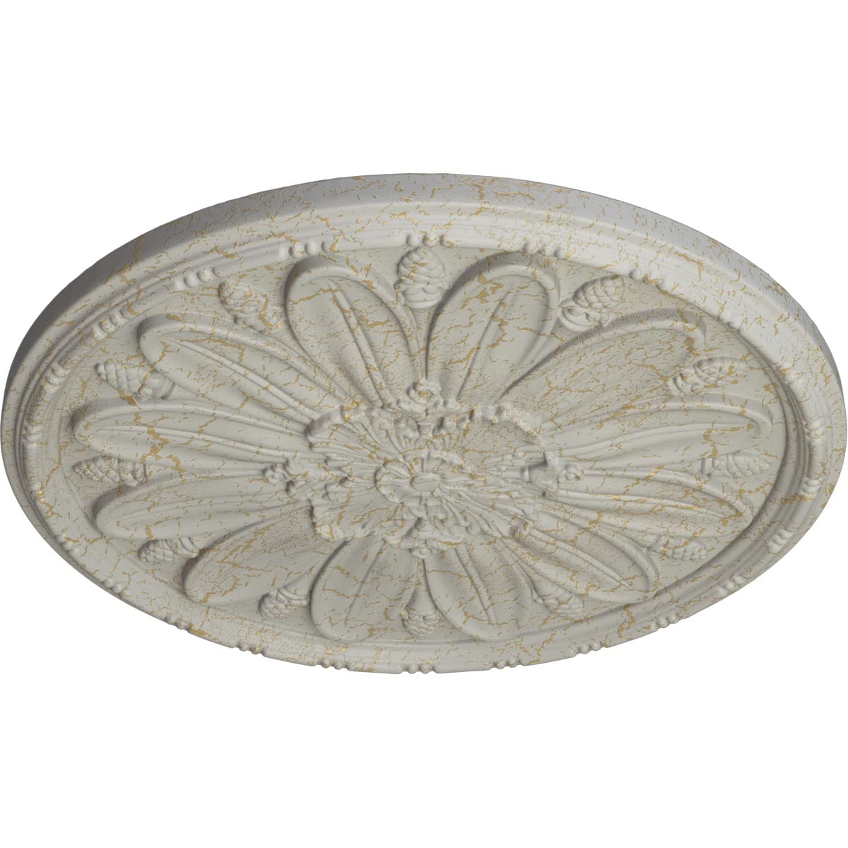 Ekena Millwork CM29FAPCC Fairfax 29.875-Inch Ceiling Medallion - Hand-Painted Pot of Cream Crackle Finish - 1.375-Inch Projection - Victorian Home Decor for Dining Rooms & Entryways