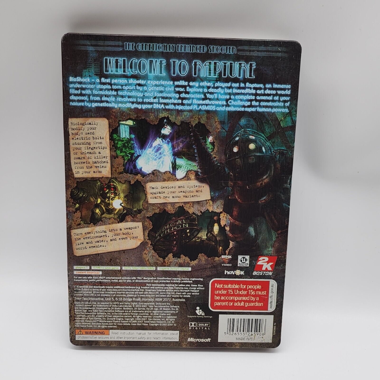 BioShock SteelBook Case - Xbox 360 Game (Complete Edition) | Collector's Edition for Gaming Enthusiasts | Perfect for Retro Gaming Nights and Collector's Displays