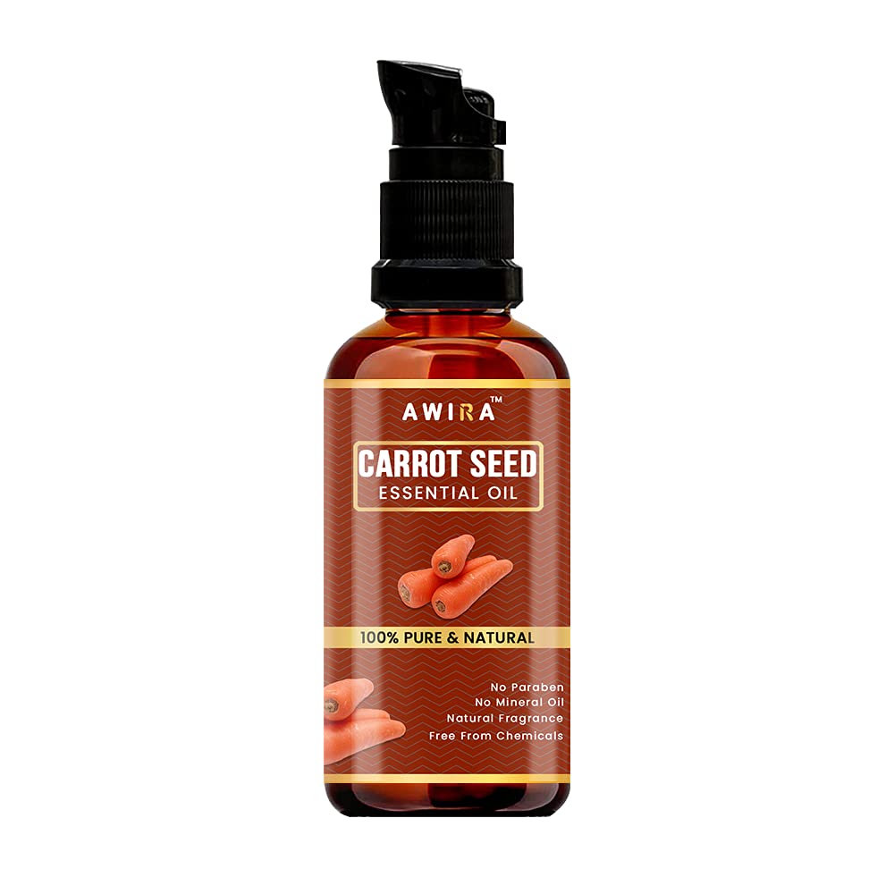Pure Awira Carrot Seed Essential Oil 30ml - 100% Natural, Undiluted for Skin & Hair Care - Hydrates, Rejuvenates & Promotes Healthy Glow - Perfect for Aromatherapy, Massage & DIY Beauty Recipes