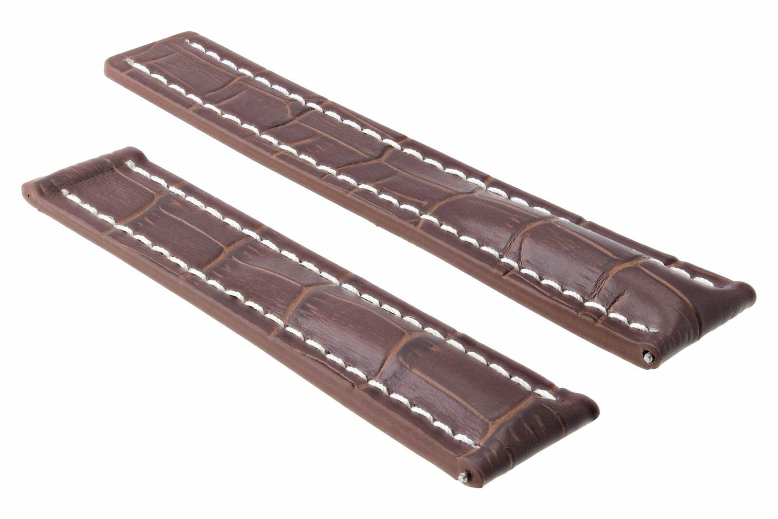 24/20mm Genuine Leather Watch Band Strap with Deployment Clasp - Compatible with Breitling Navitimer & Colt - Light Brown Replacement Strap for Men's Luxury Watches | Business, Casual & Formal Occasions