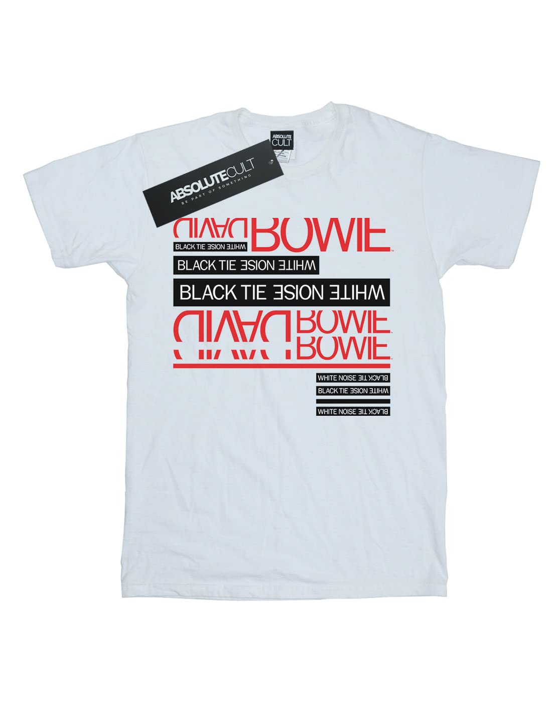 David Bowie Vintage Black Tie White Noise Graphic T-Shirt for Men - Casual Music Tee for Concerts, Parties & Everyday Wear
