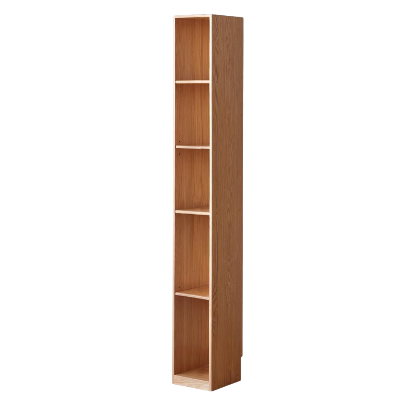Oak Solid Wood Ultra Narrow Bookcase - Space-Saving Bookshelf for Small Rooms, Apartments & Home Office | Durable & Stylish Storage Solution
