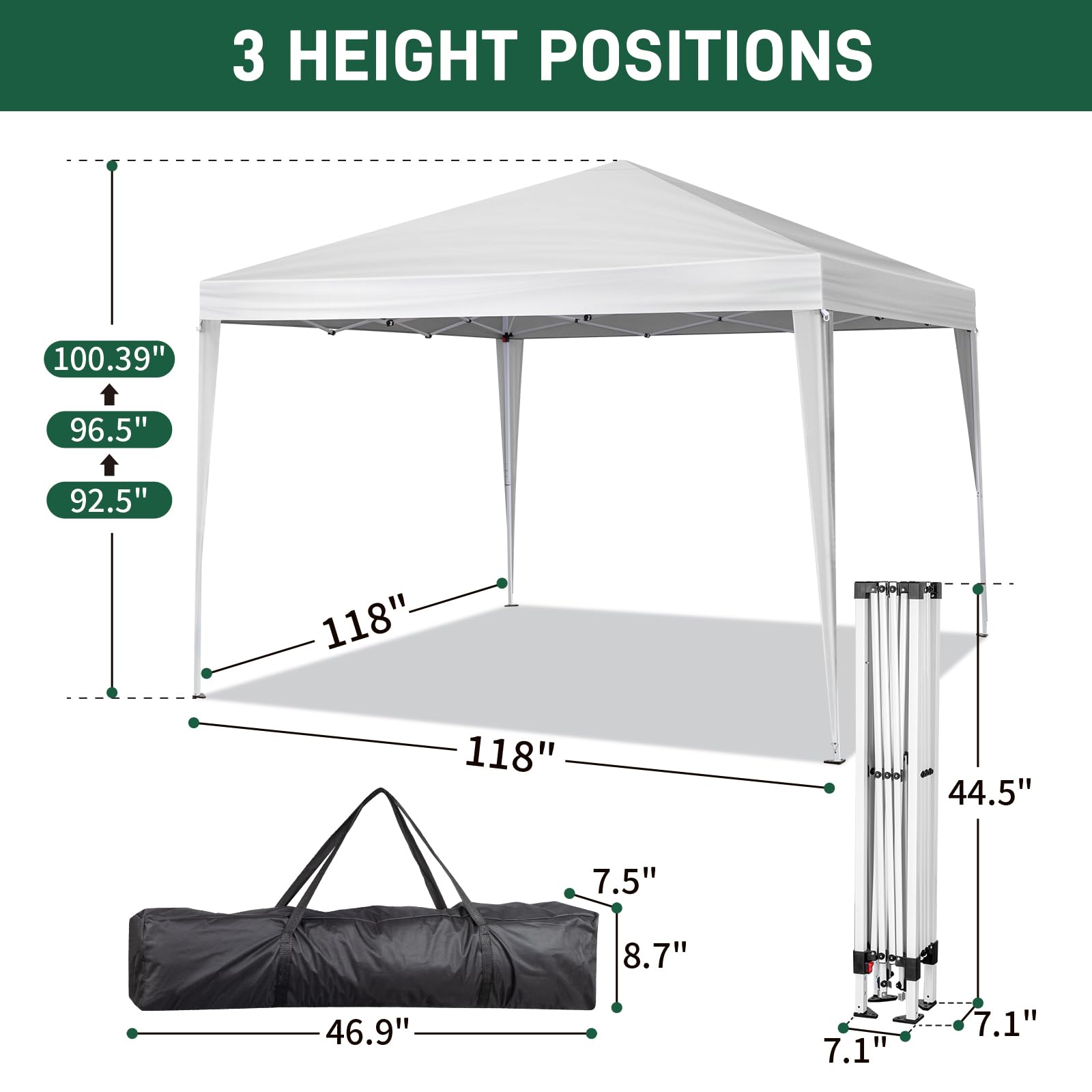VINGLI 10x10 Pop Up Canopy Tent with Sidewalls - Waterproof Outdoor Gazebo, Instant Shelter for Patio, Backyard, Beach & Camping - Commercial Grade Event Tent for Parties, Weddings & Farmers Market (White)
