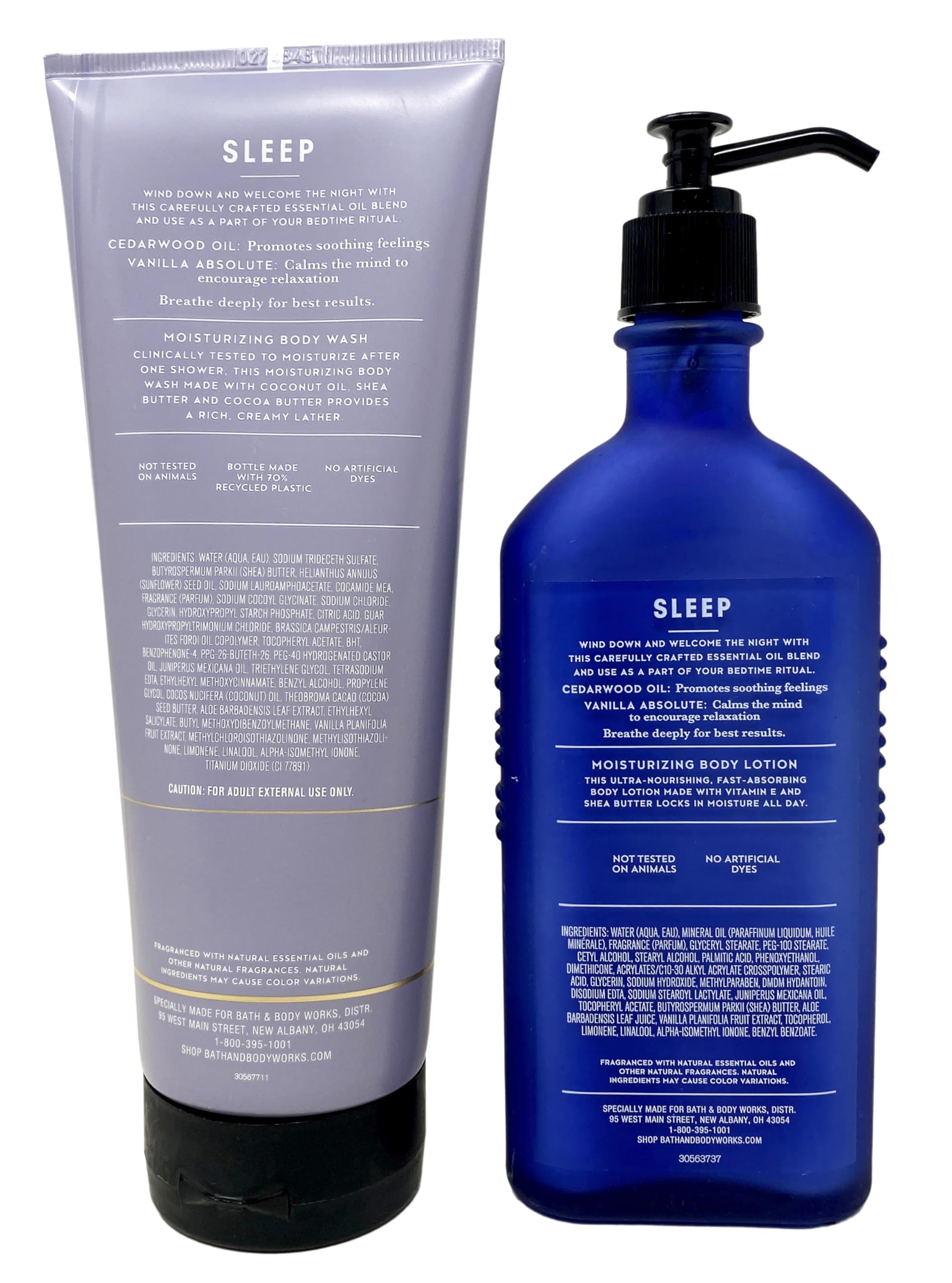 Bath & Body Works Aromatherapy Sleep Cedarwood Vanilla Gift Set - Body Wash & Lotion Duo for Relaxation & Better Sleep - Perfect for Nighttime Routine & Self-Care Gifts