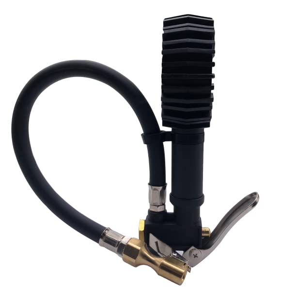 200 PSI Digital Tire Pressure Inflator & Gauge with 4 Measurement Units - Includes Air Chuck, Batteries, Teflon Tape & 1/4NPT Fitting (Black) - Perfect for Car, Truck, Motorcycle & Bicycle Maintenance
