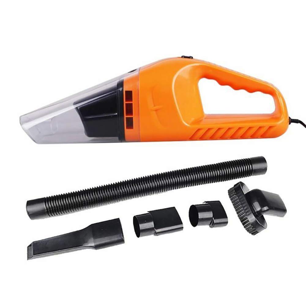 MASO 120W Handheld Vacuum Cleaner - Portable Wet/Dry Dust Cleaner for Car, Home & Vehicle (Orange) | Compact Car Vacuum for Pet Hair, Crumbs & Spills