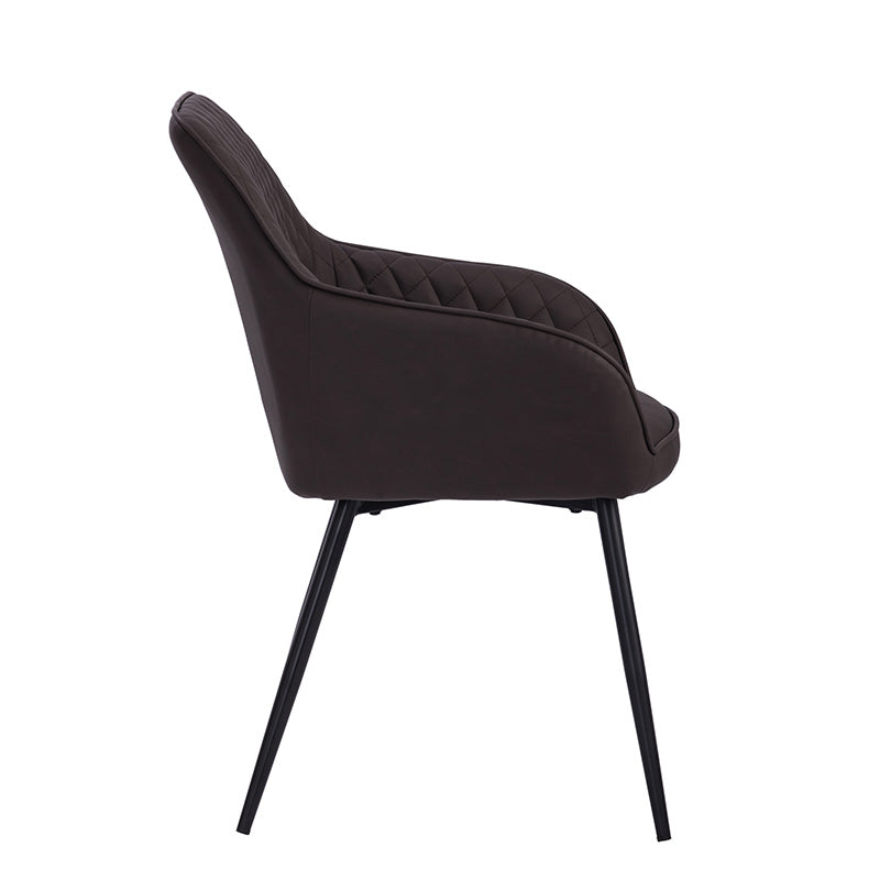 HAKON Modern Dining Chair - Brown & Black Upholstered Wooden Frame - Perfect for Kitchen, Dining Room & Office Use