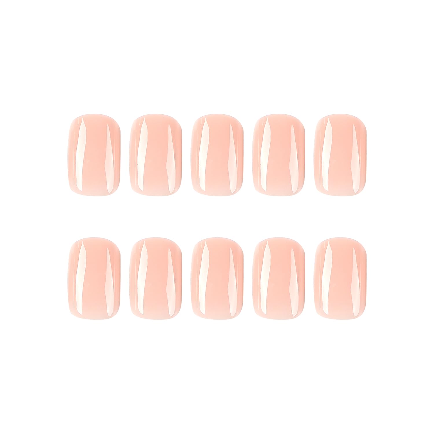 24Pcs Short Square Press On Nails - Nude Pink Acrylic False Nails with Glossy Designs, Full Cover Glue On Fake Nails for Women & Girls | Easy DIY Manicure, Perfect for Parties, Weddings & Daily Wear