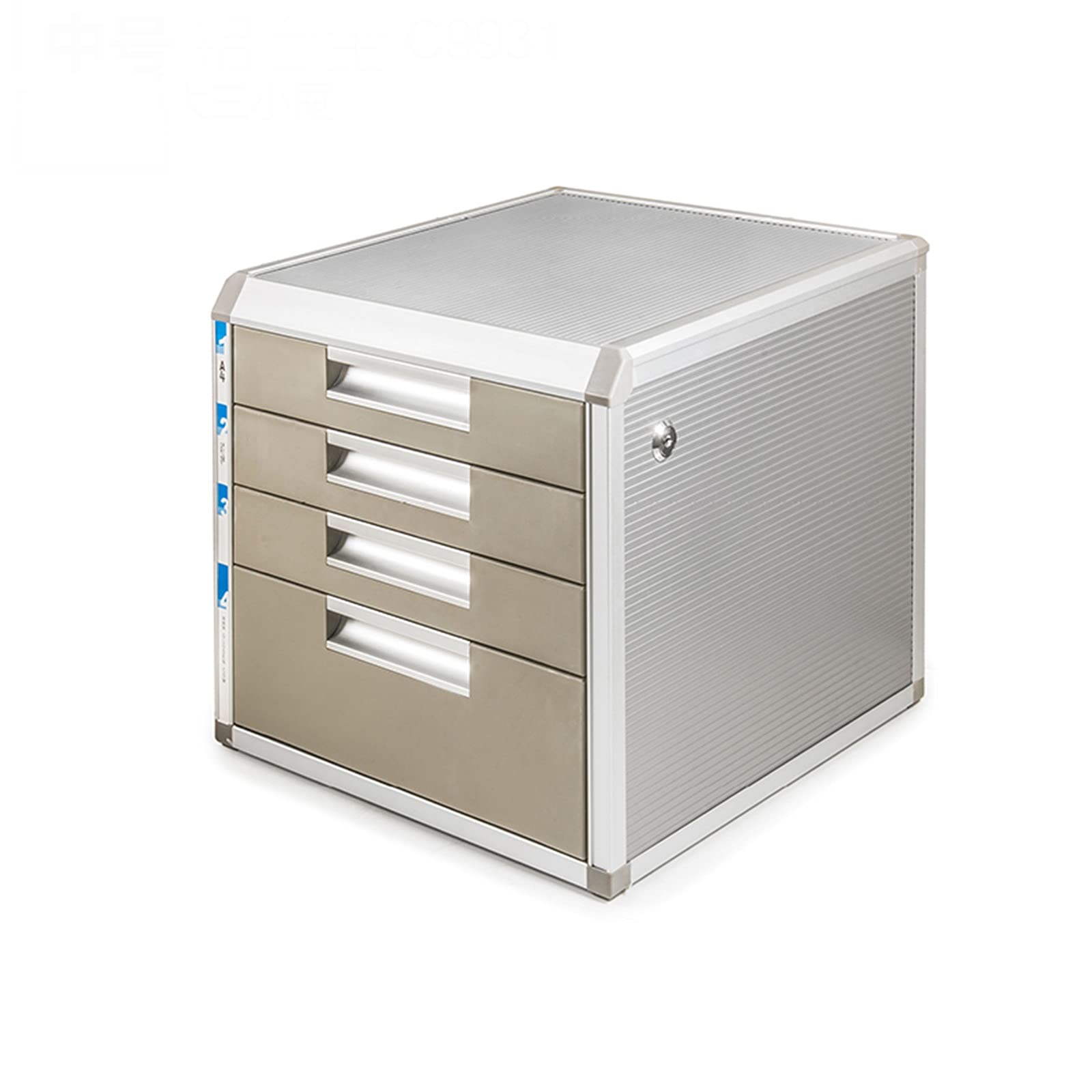 Lockable 4-Drawer Filing Cabinet for Office & Home - Aluminum Alloy A4 Document Storage Box, Pre-Assembled (4-Drawer Size) | Perfect for Organizing Files, Bills & Office Supplies in Workspaces or Home Offices