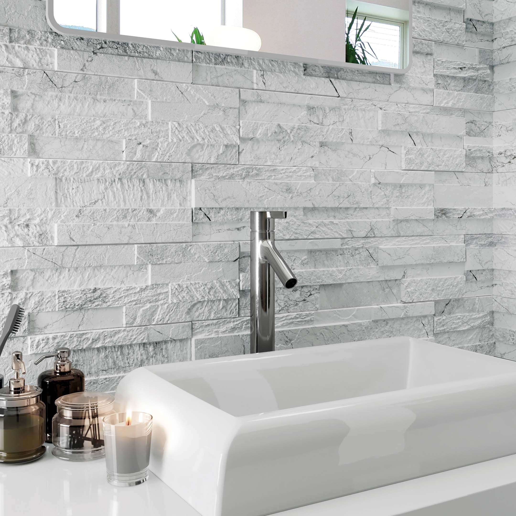 Tiffany 3D Ledger Panel Wall Tile - Modern Decorative Wall Cladding for Living Room, Bedroom & Office