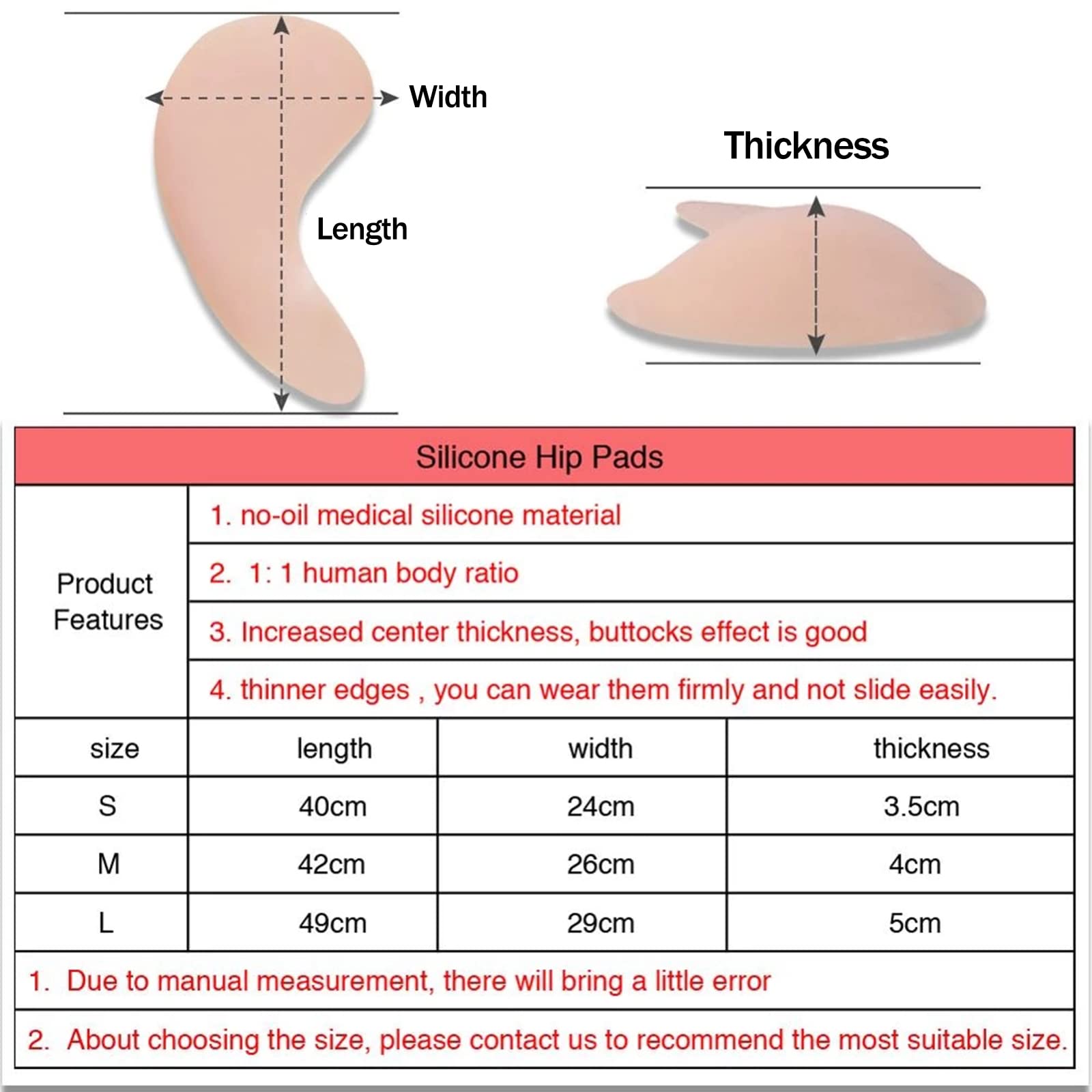 Women's Silicone Hip Enhancer Pads - Butt Lifter Shaper for Crossdressing, Drag Queens & Transgender - Reusable & Comfortable (Color 1) - Perfect for Cosplay, Costume Parties & Body Shaping