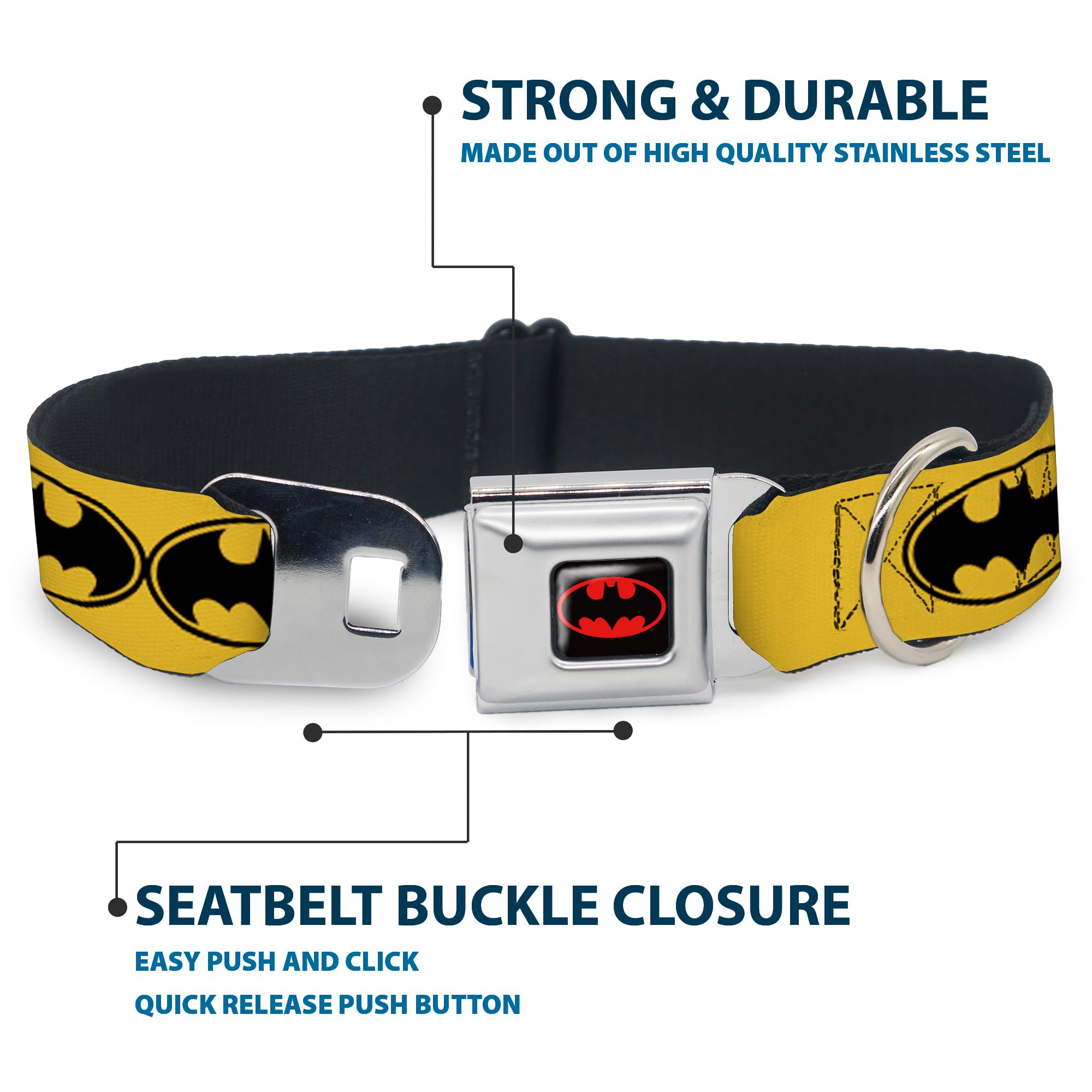 Bat Signal Dog Collar - 1.5