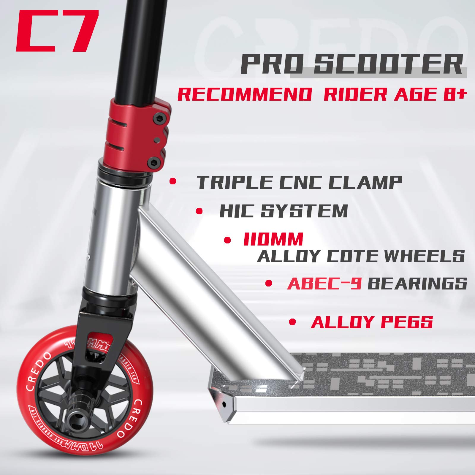 Pro Scooter - High Performance Stunt Scooter for Kids, Teens & Adults - Trick Scooter for All Skill Levels (Ages 8+) - Perfect for Street Riding, Park Tricks & Freestyle Competitions