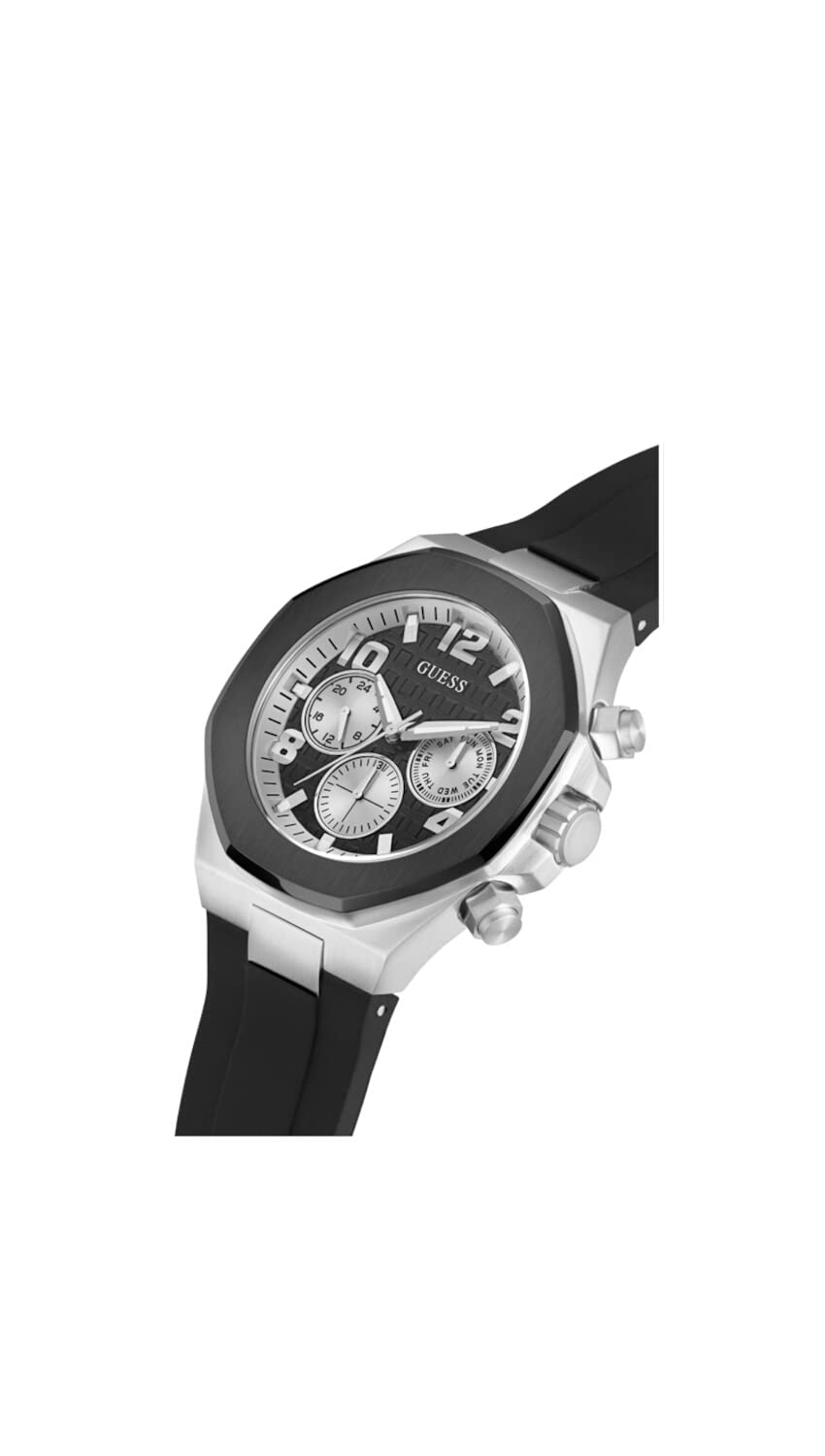 GUESS Men's 46mm Stainless Steel Chronograph Watch with Date Window - Water Resistant, Casual & Dress Style for Business, Office & Everyday Wear