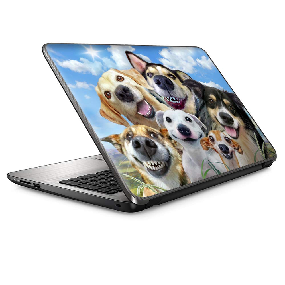 Custom 14-inch Selfie Dog Smile Laptop Skin Vinyl Sticker Cover - Fits HP, Lenovo, Apple Mac, Dell, Compaq & Acer | Perfect for Personalizing Your Work & School Laptops