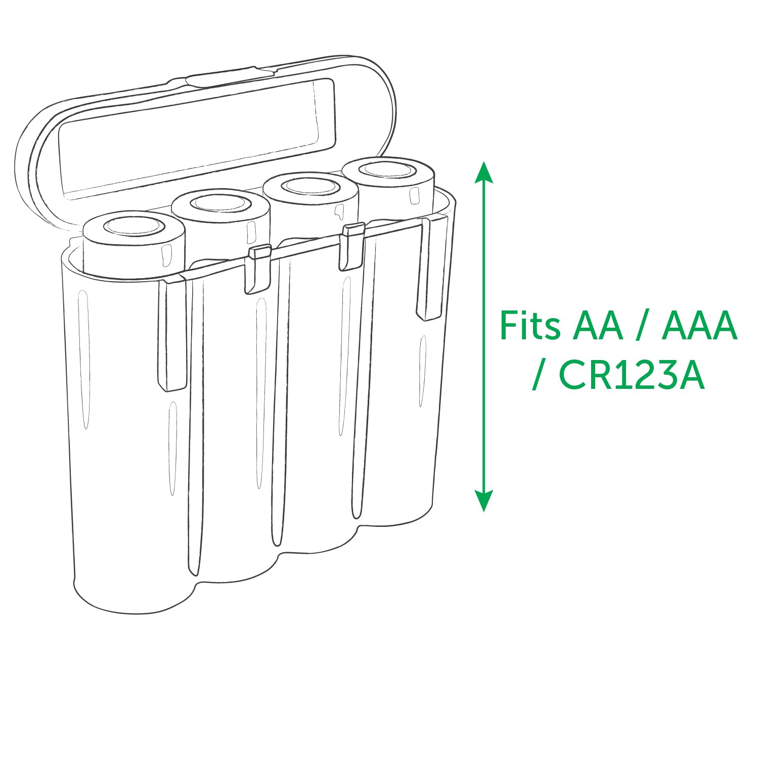 2-Pack Gold Plastic AA AAA Battery Holder Storage Case - Organize & Protect Batteries for Home, Office, Travel & Emergency Kits