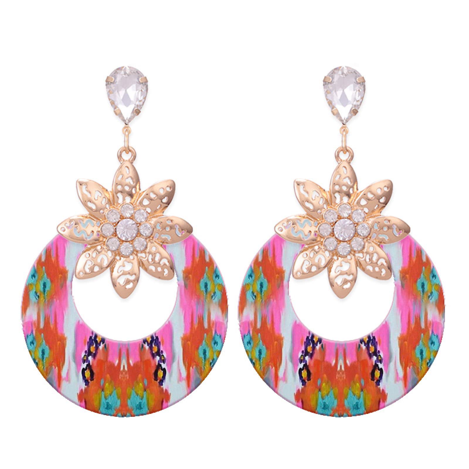 Hypoallergenic Crystal Drop Earrings for Women - Round Dangle Wedding Jewelry, Elegant Bridal Accessories & Fashion Statement for Parties, Date Nights & Special Occasions