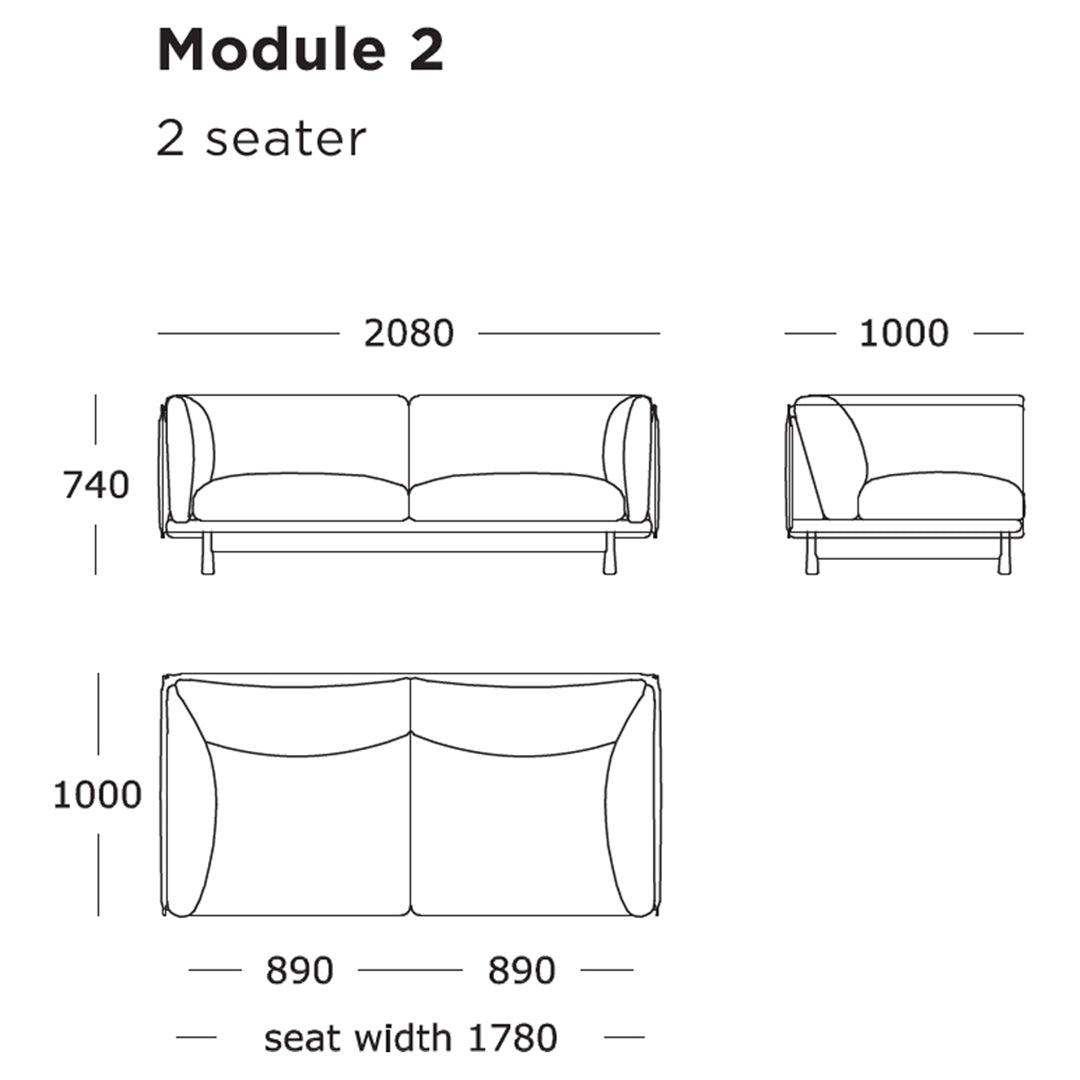 Modular Sofa Set - 4-Piece Kite Sectional Couch for Living Room, Lounge & Office - Customizable Comfortable Seating for Home & Commercial Spaces