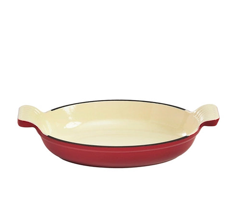 Premium Enameled Cast Iron 10 x 6 Inch Oval Baking Dish - Red | Oven & Stovetop Safe | Perfect for Casseroles, Roasts & Desserts | Ideal for Thanksgiving, Christmas & Family Gatherings