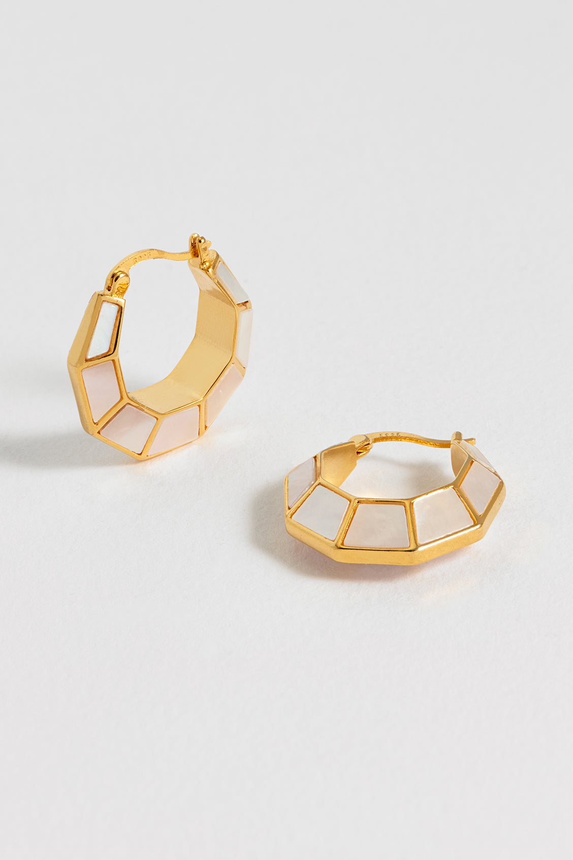 Stylish Pearl Octagon Hinge Hoop Earrings for Women - Trendy Geometric Jewelry Gift for Party, Wedding & Everyday Wear