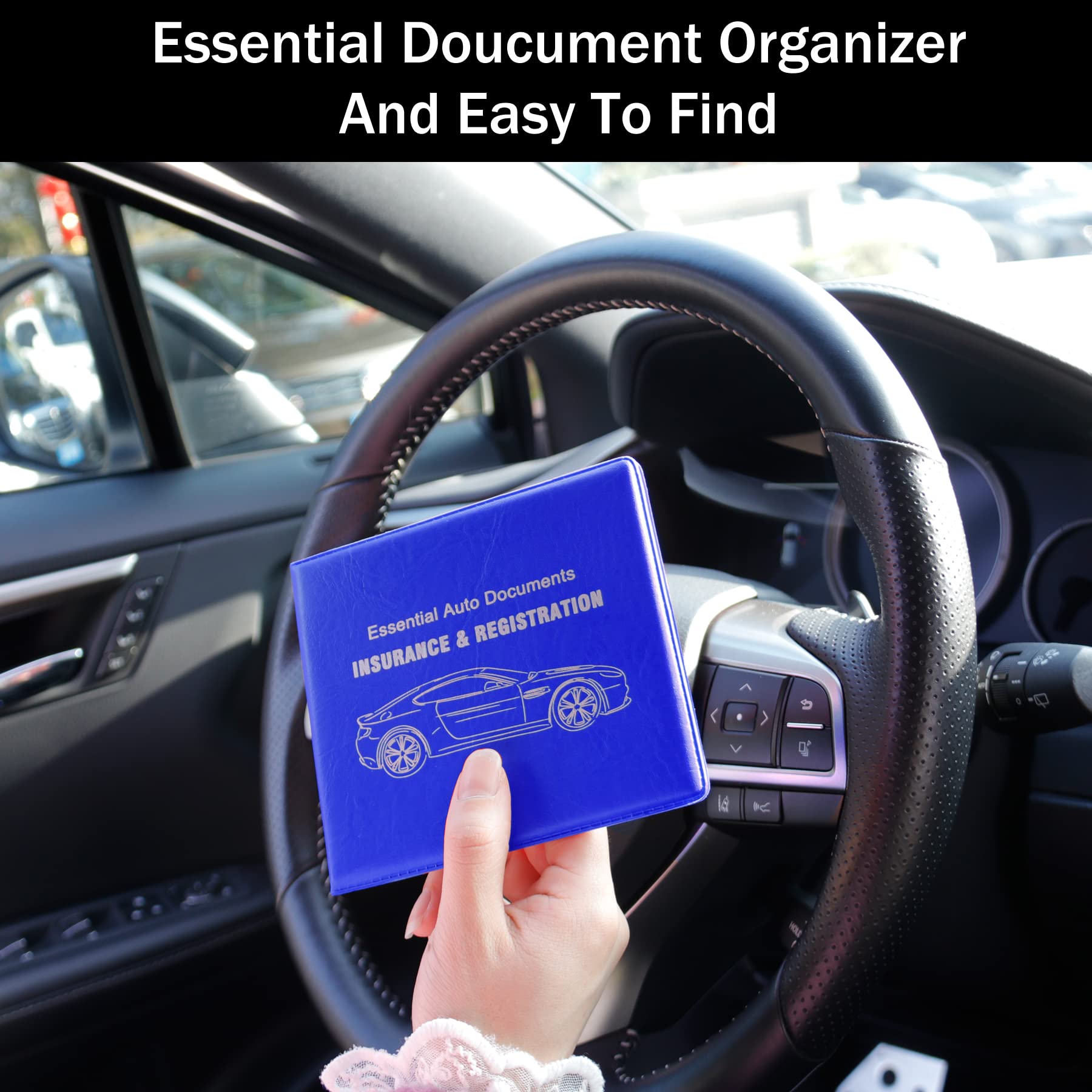 UYYE 2 Pack Car Registration & Insurance Card Holder - Durable Vehicle Glove Box Organizer for Documents, Cards, and License - Perfect for Car Interior Accessories and Road Trip Essentials