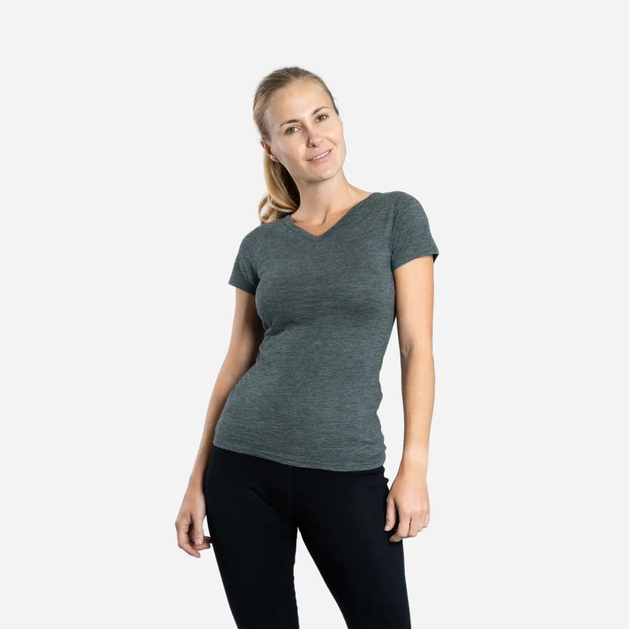 Ultralight 160 Women's Alpaca Wool V-Neck T-Shirt - Soft & Breathable for Travel, Hiking & Everyday Wear