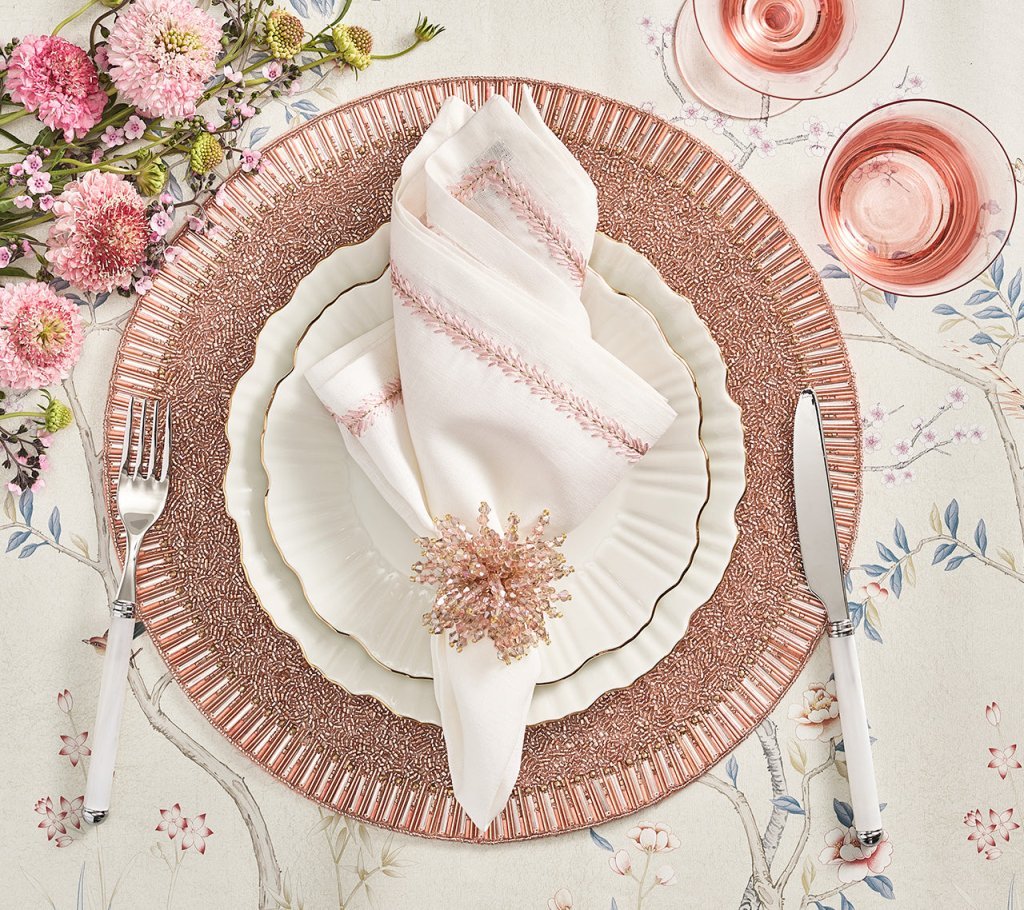 Premium Jardin Napkins Set of 4 - 100% Cotton Decorative Table Napkins for Dinner Parties, Weddings & Home Decor